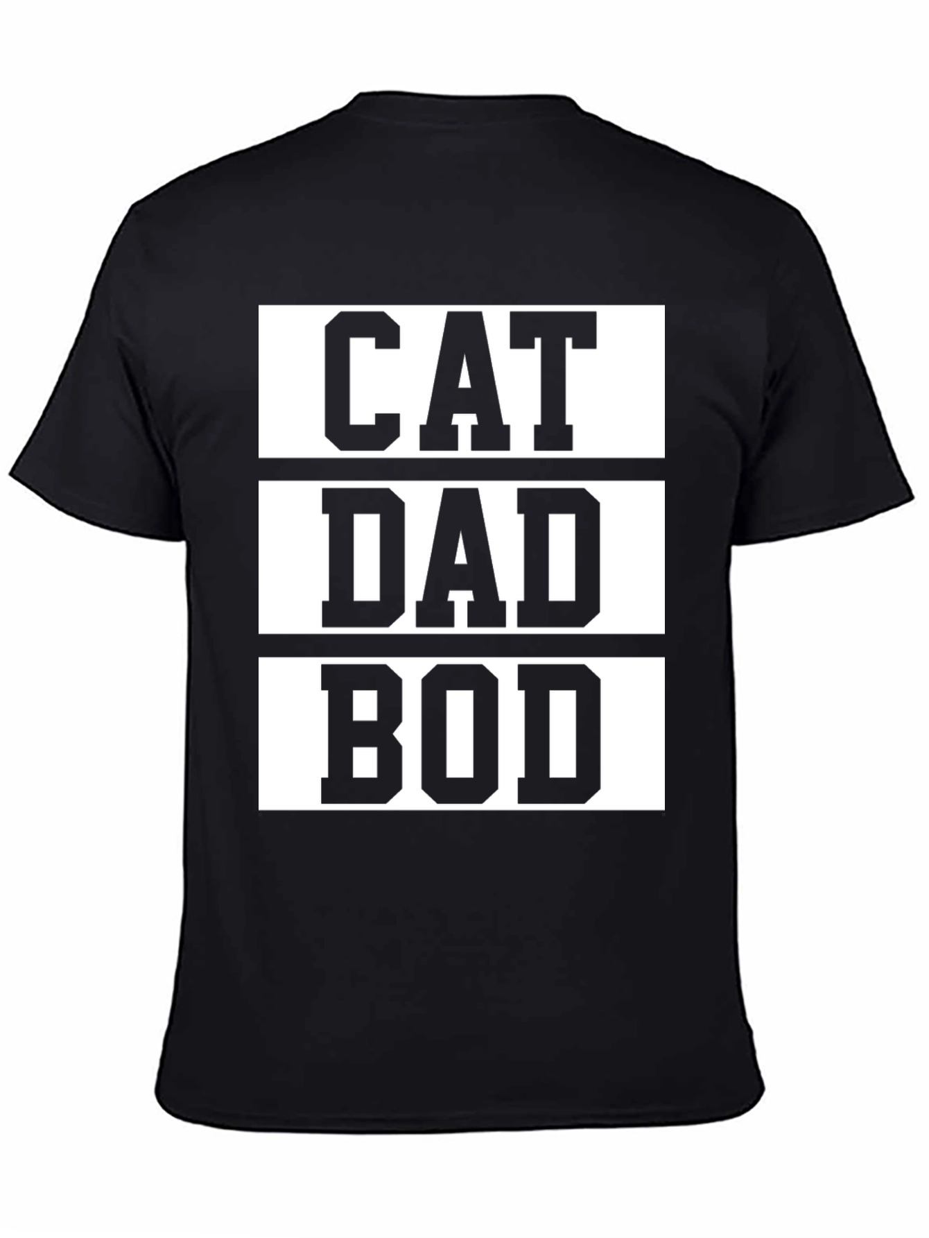 Cat Dad Bod Graphic Tee - Black Cotton T-Shirt