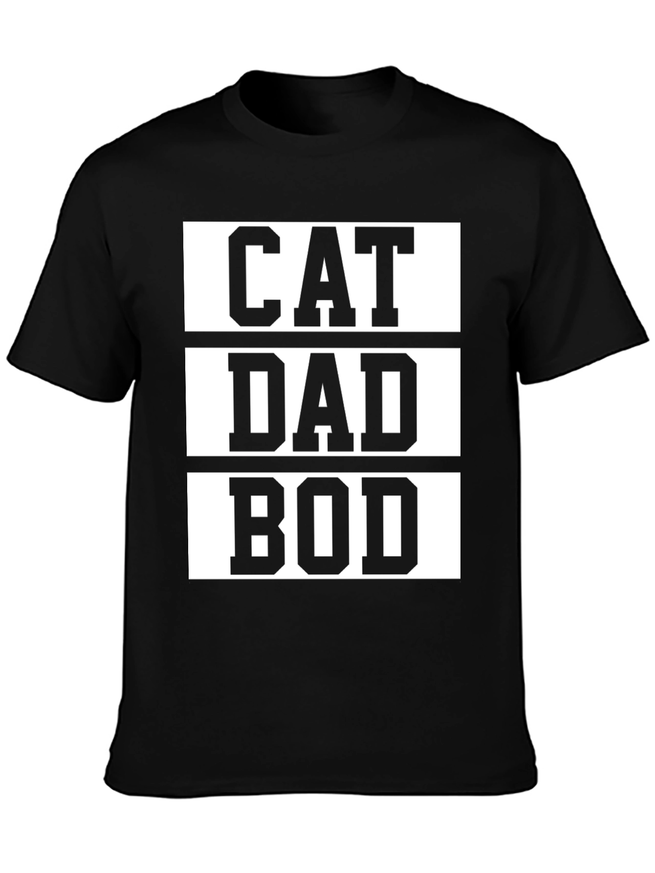 Cat Dad Bod Graphic Tee - Black Cotton T-Shirt