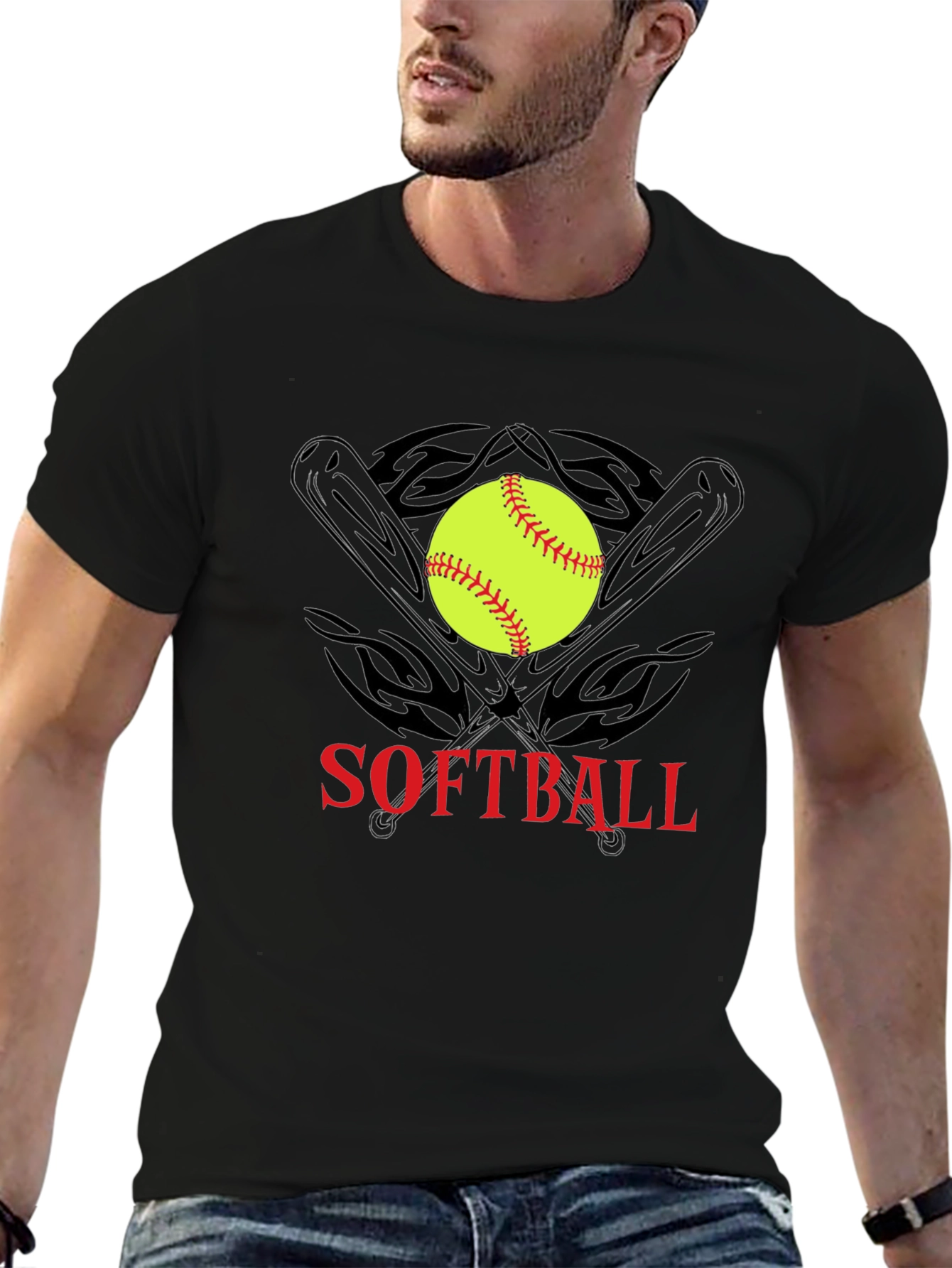 Softball Bats & Ball Graphic T-Shirt