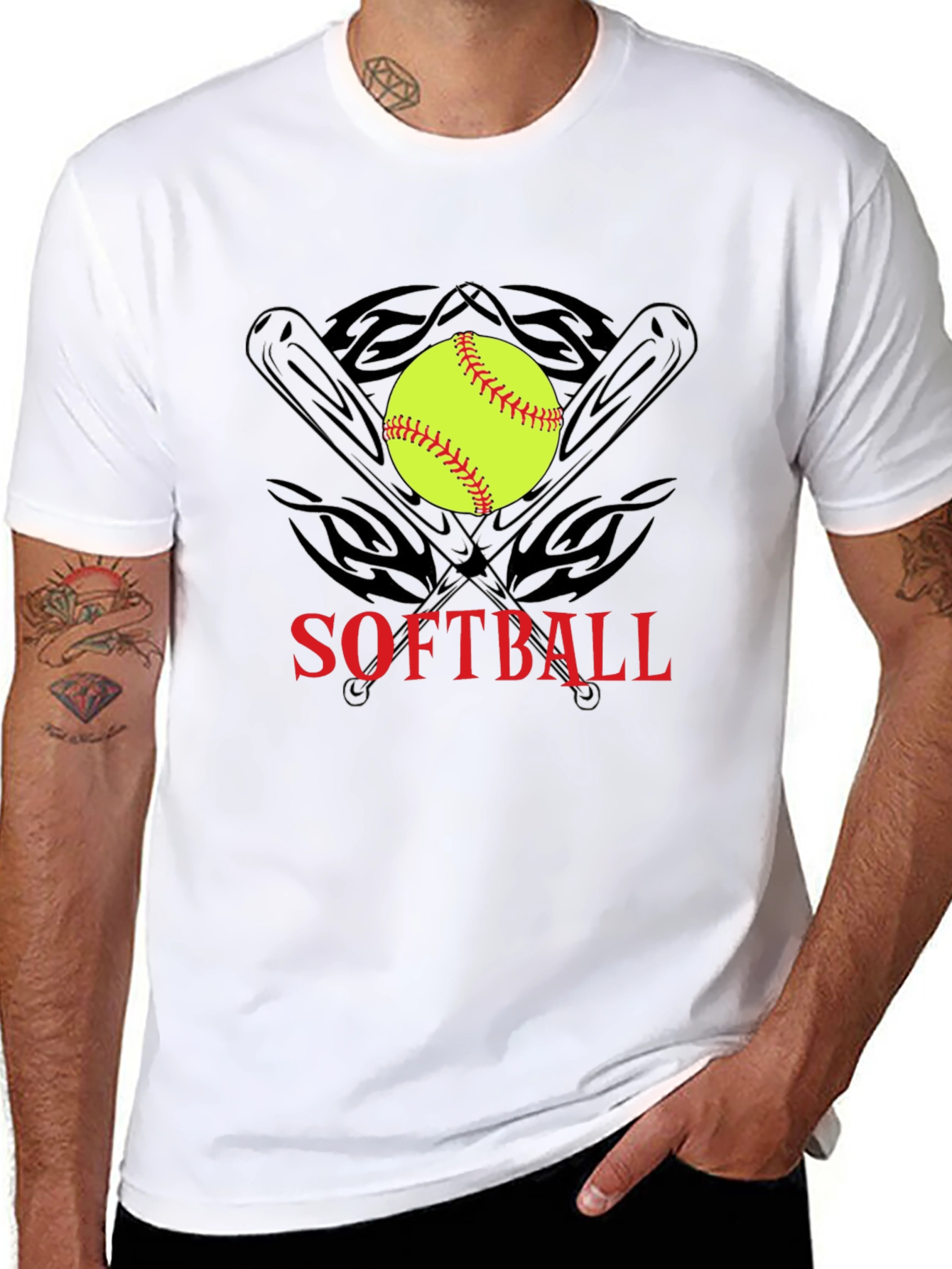Softball Bats & Ball Graphic T-Shirt