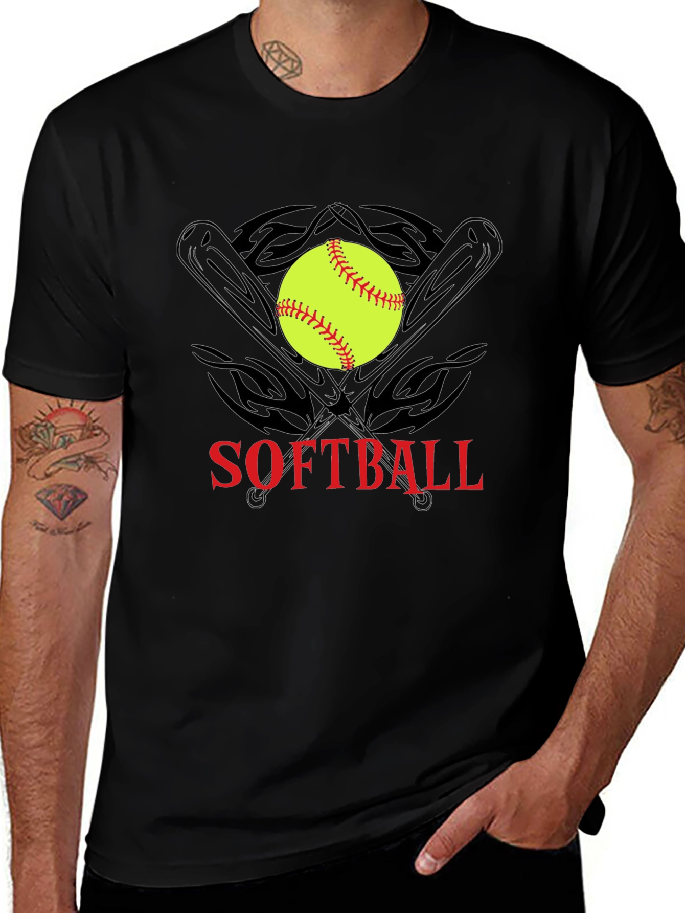Softball Bats & Ball Graphic T-Shirt