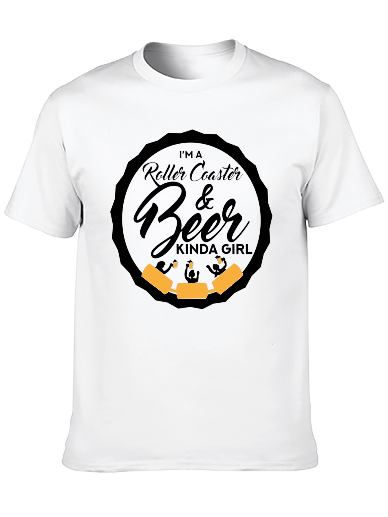 Roller Coaster & Beer Kinda Girl Graphic T-Shirt