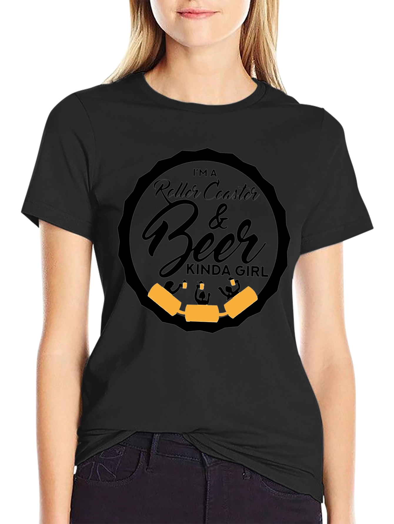 Roller Coaster & Beer Kinda Girl Graphic T-Shirt