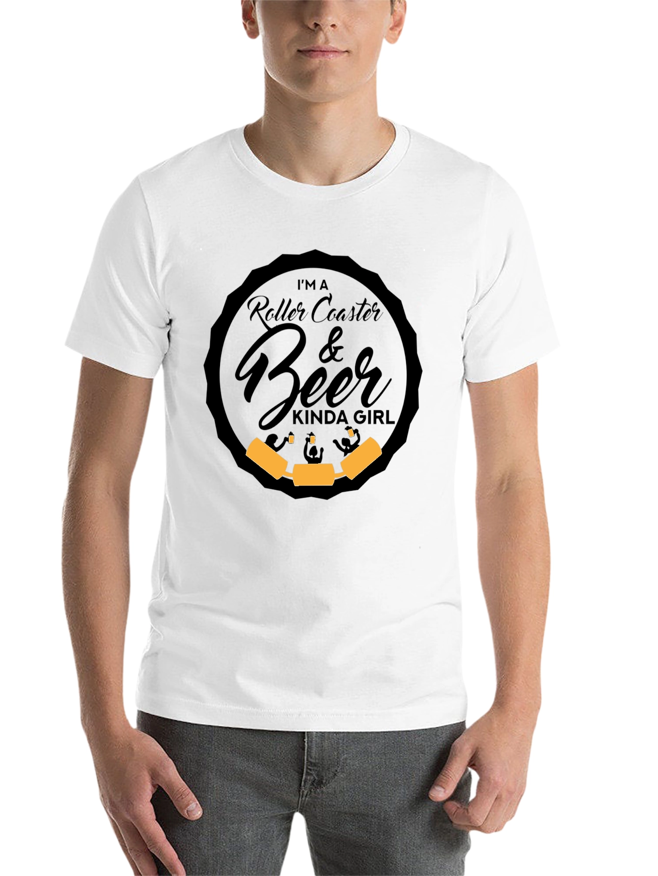 Roller Coaster & Beer Kinda Girl Graphic T-Shirt