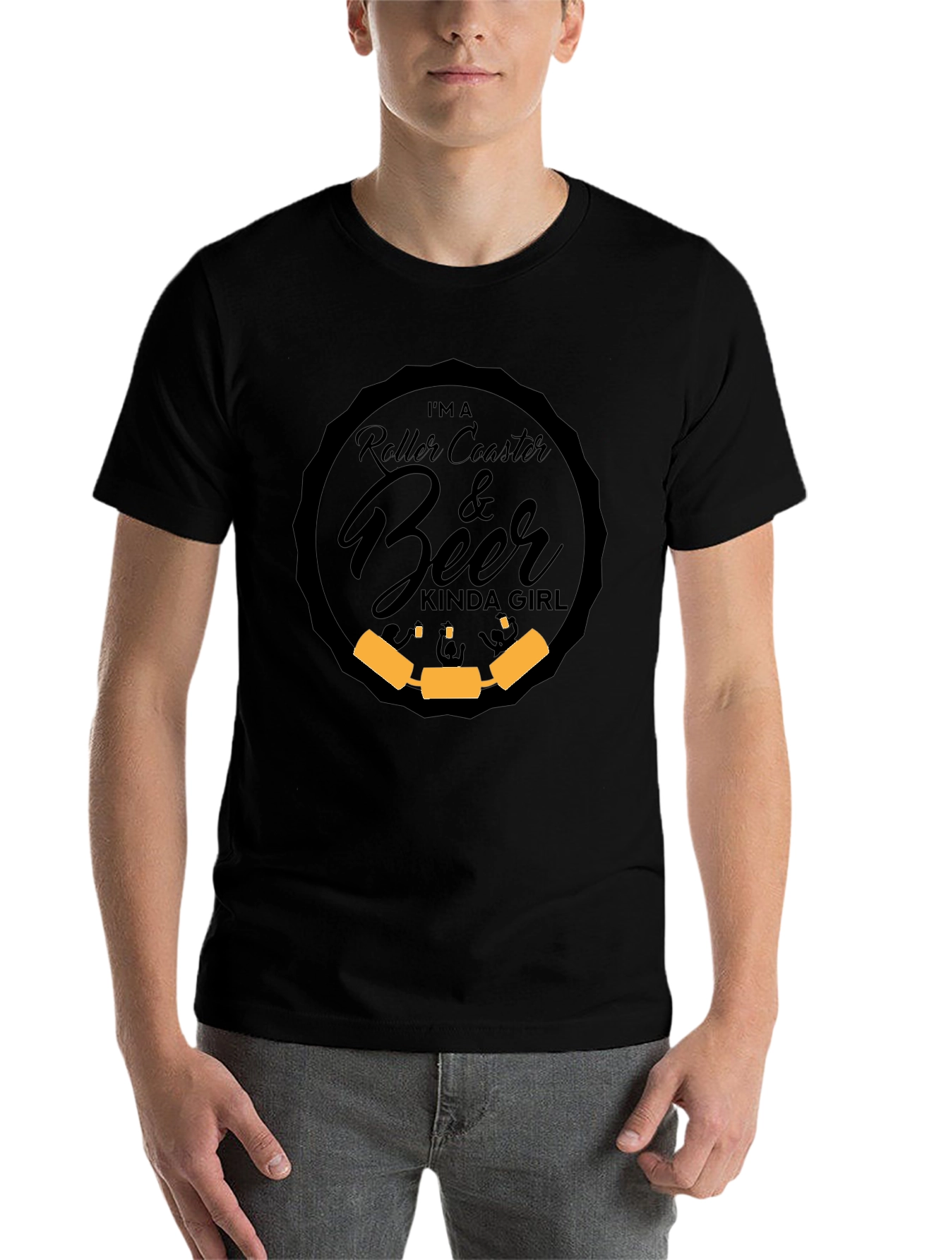 Roller Coaster & Beer Kinda Girl Graphic T-Shirt