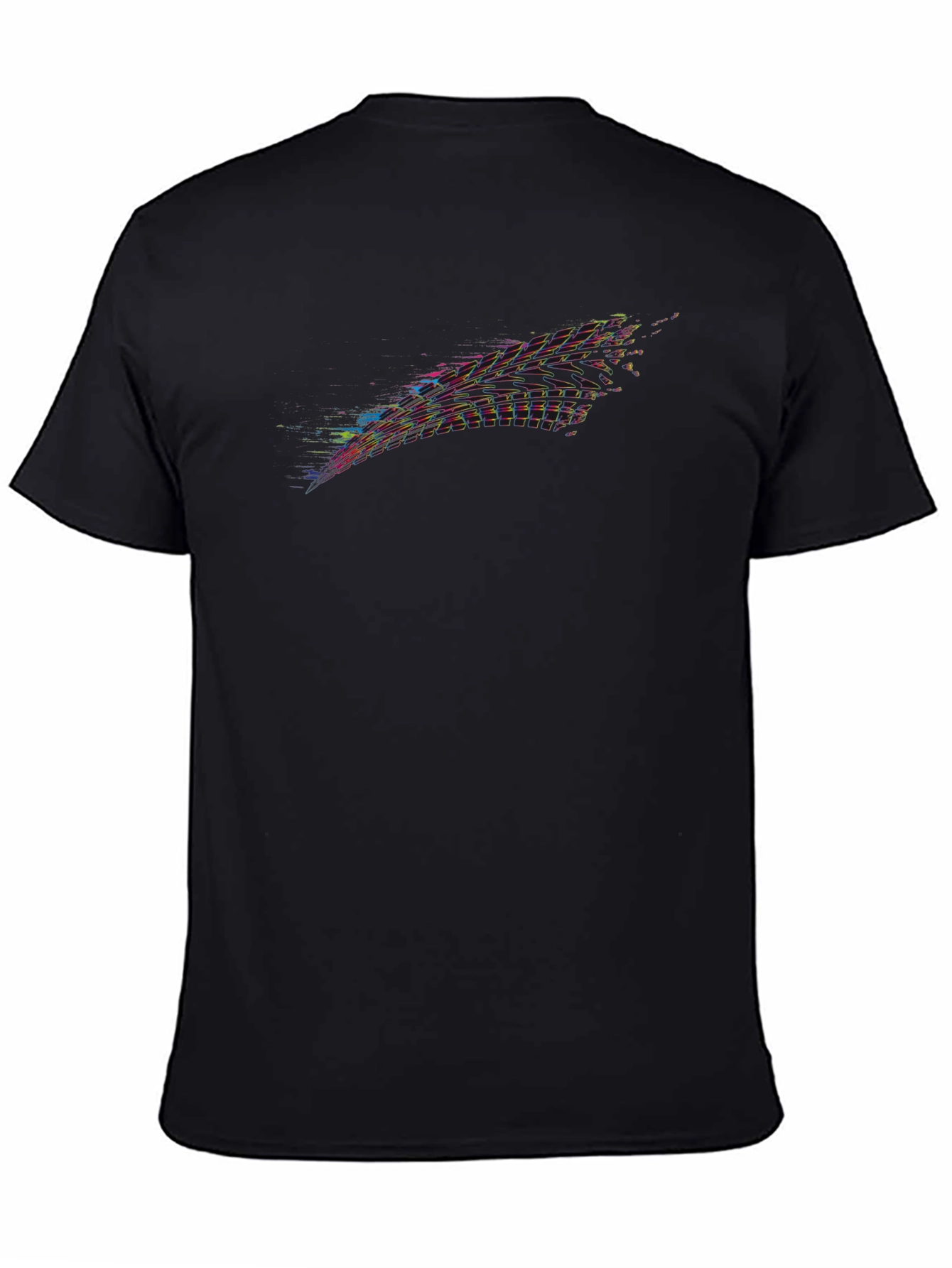 Abstract Glitch Black Tee