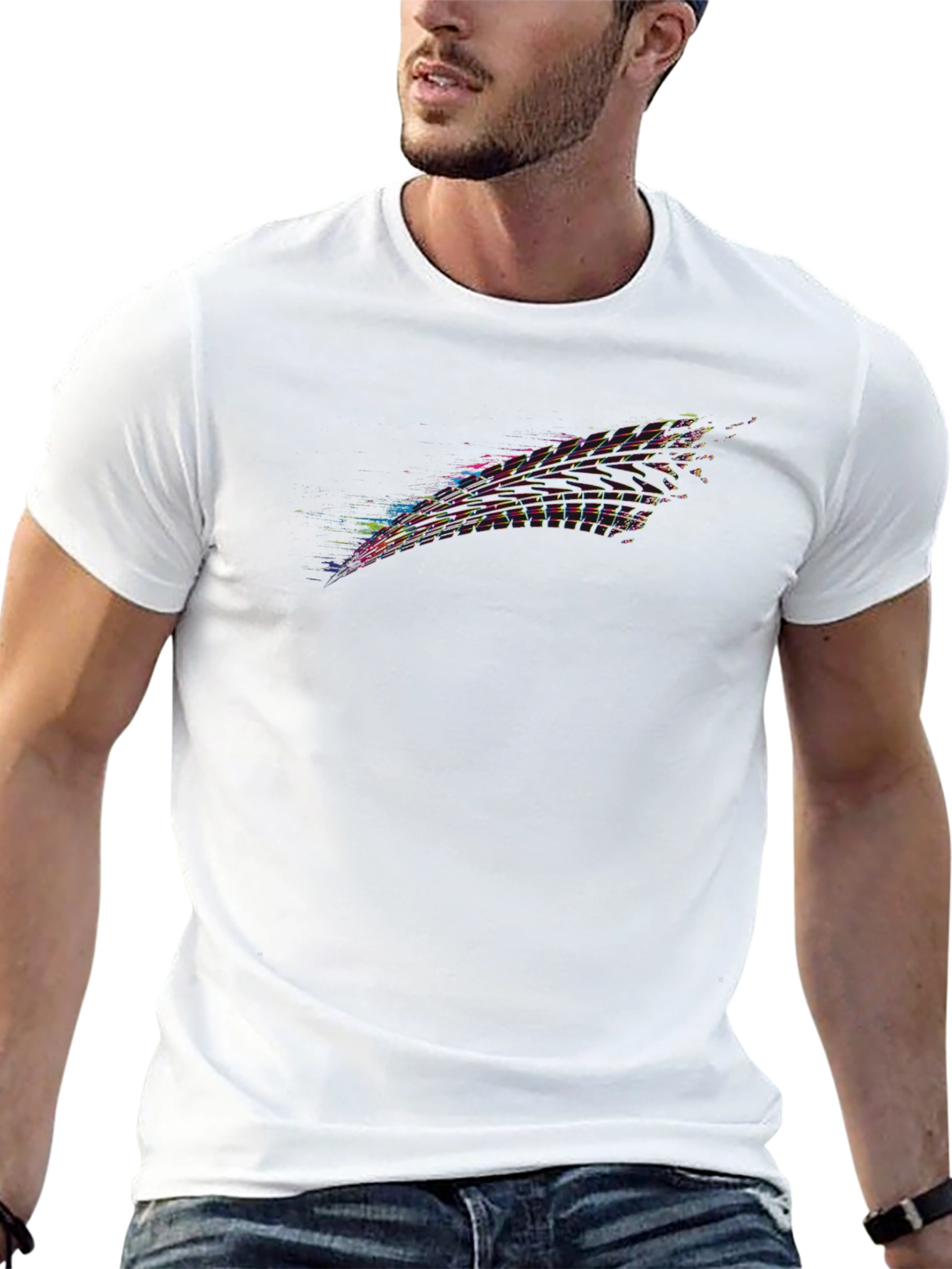 Abstract Glitch Black Tee