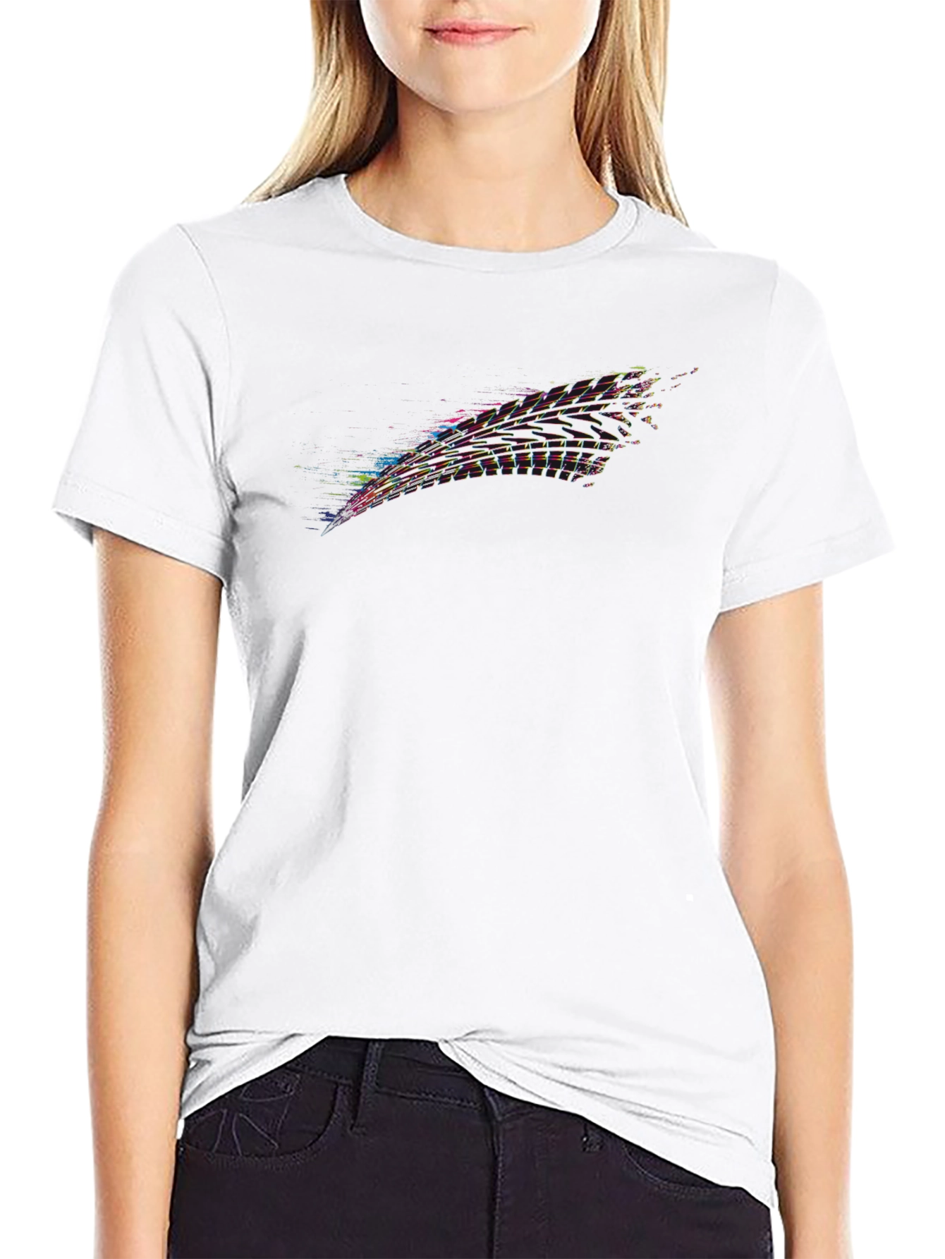 Abstract Glitch Black Tee