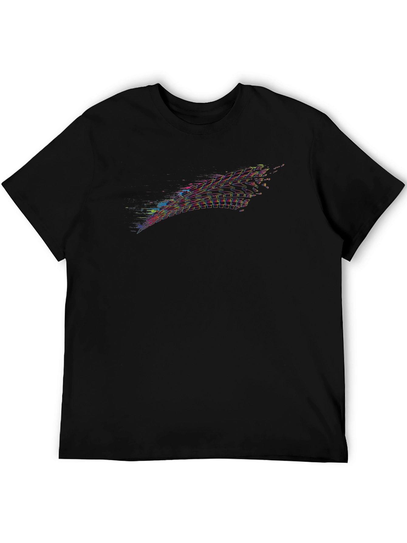 Abstract Glitch Black Tee