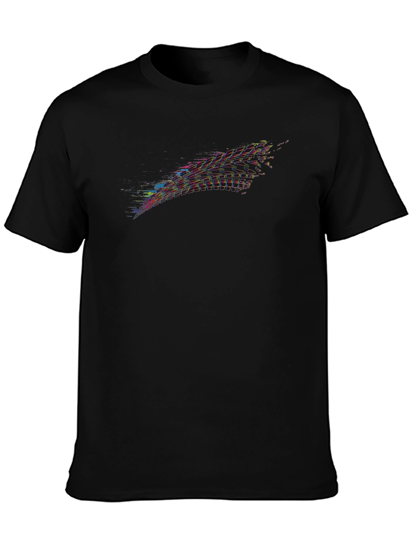 Abstract Glitch Black Tee