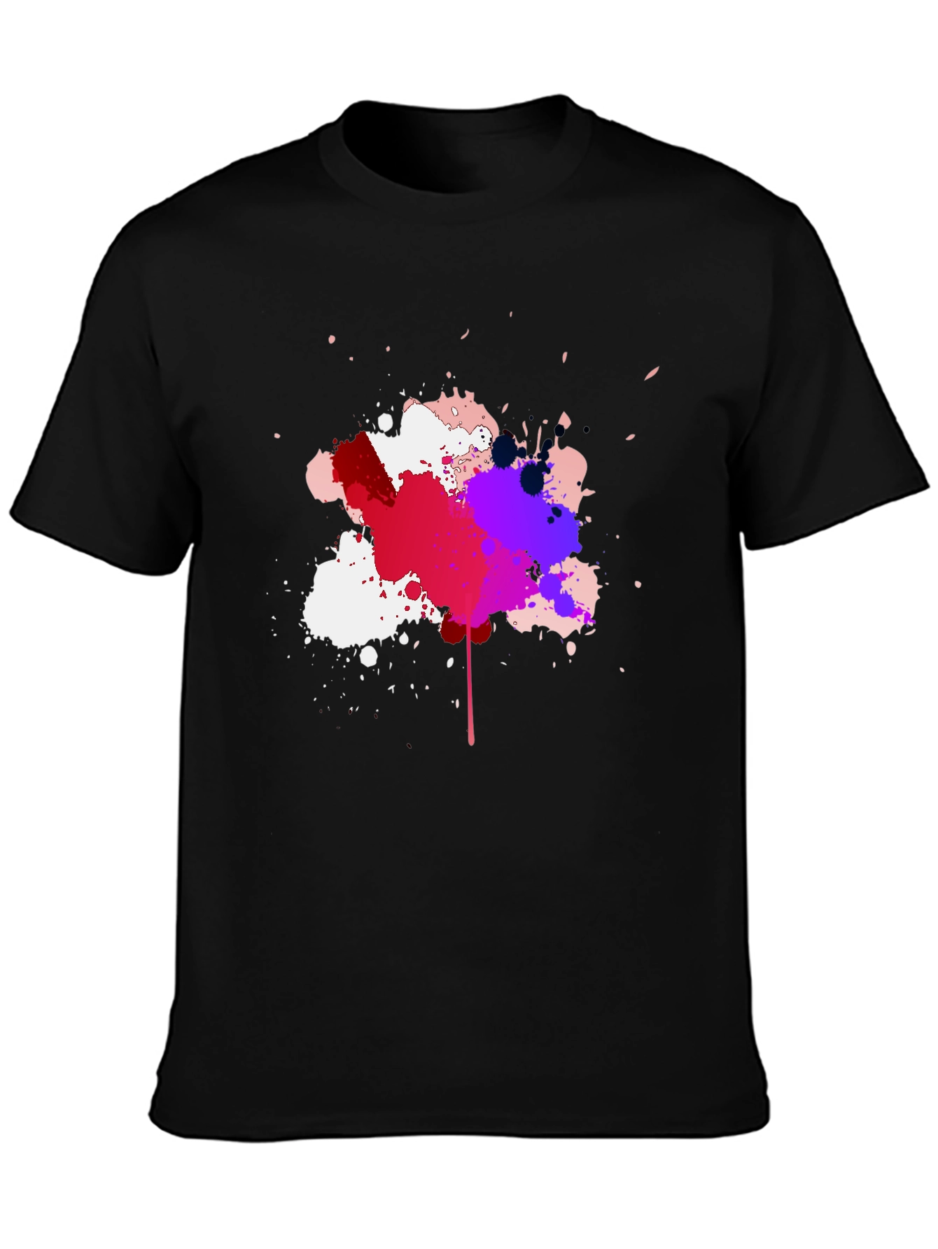 Abstract Splatter T-Shirt - Mens Black Tee