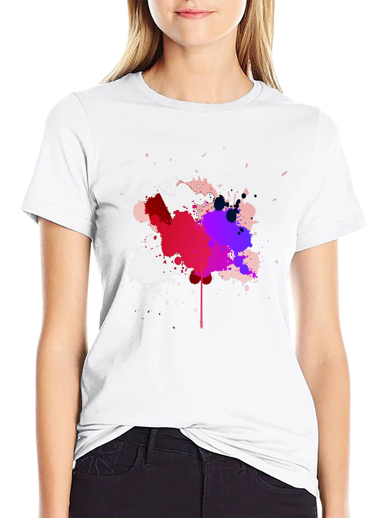 Abstract Splatter T-Shirt - Mens Black Tee