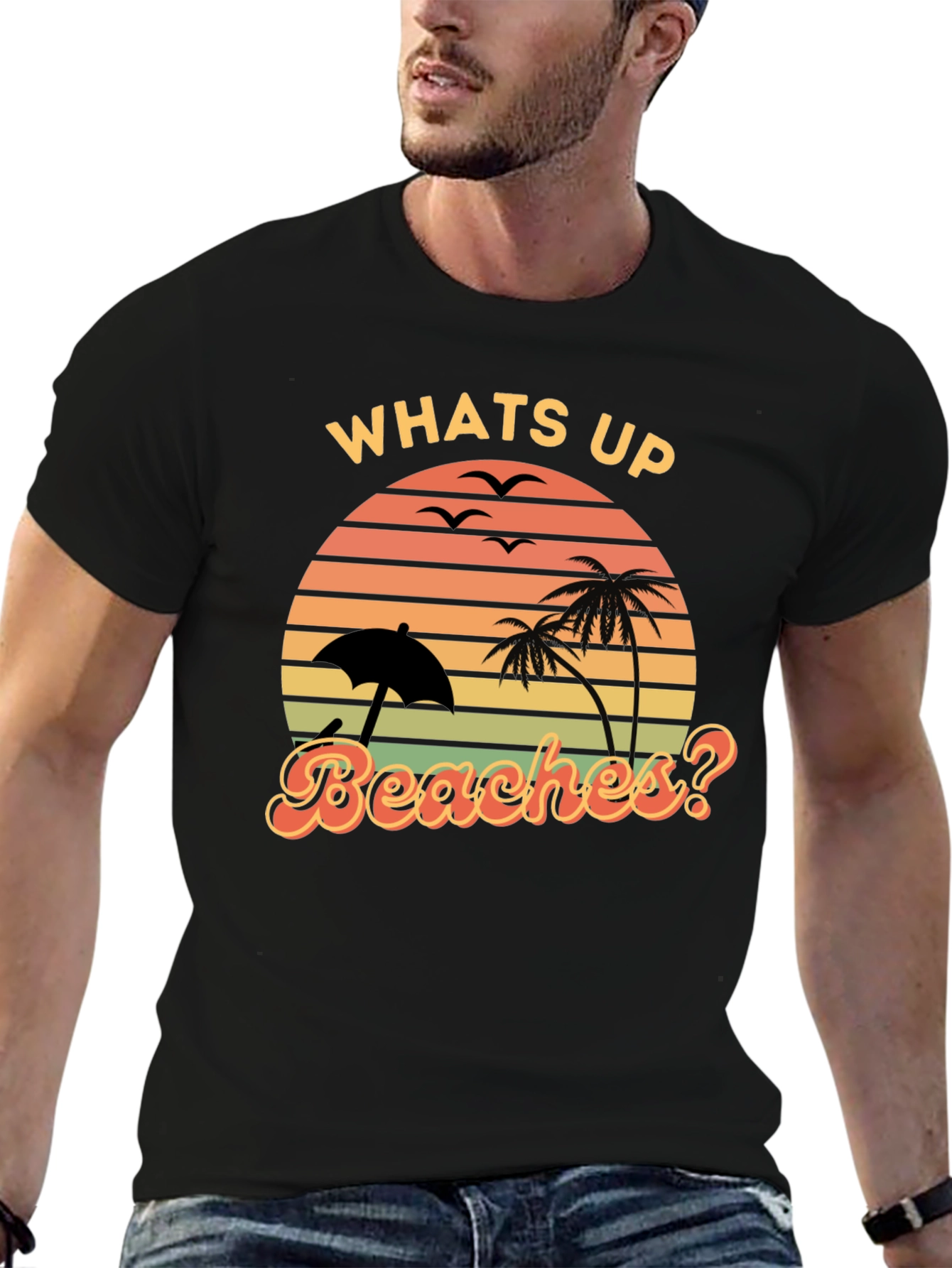 Whats Up Beaches? Graphic Tee - Retro Summer Vibes