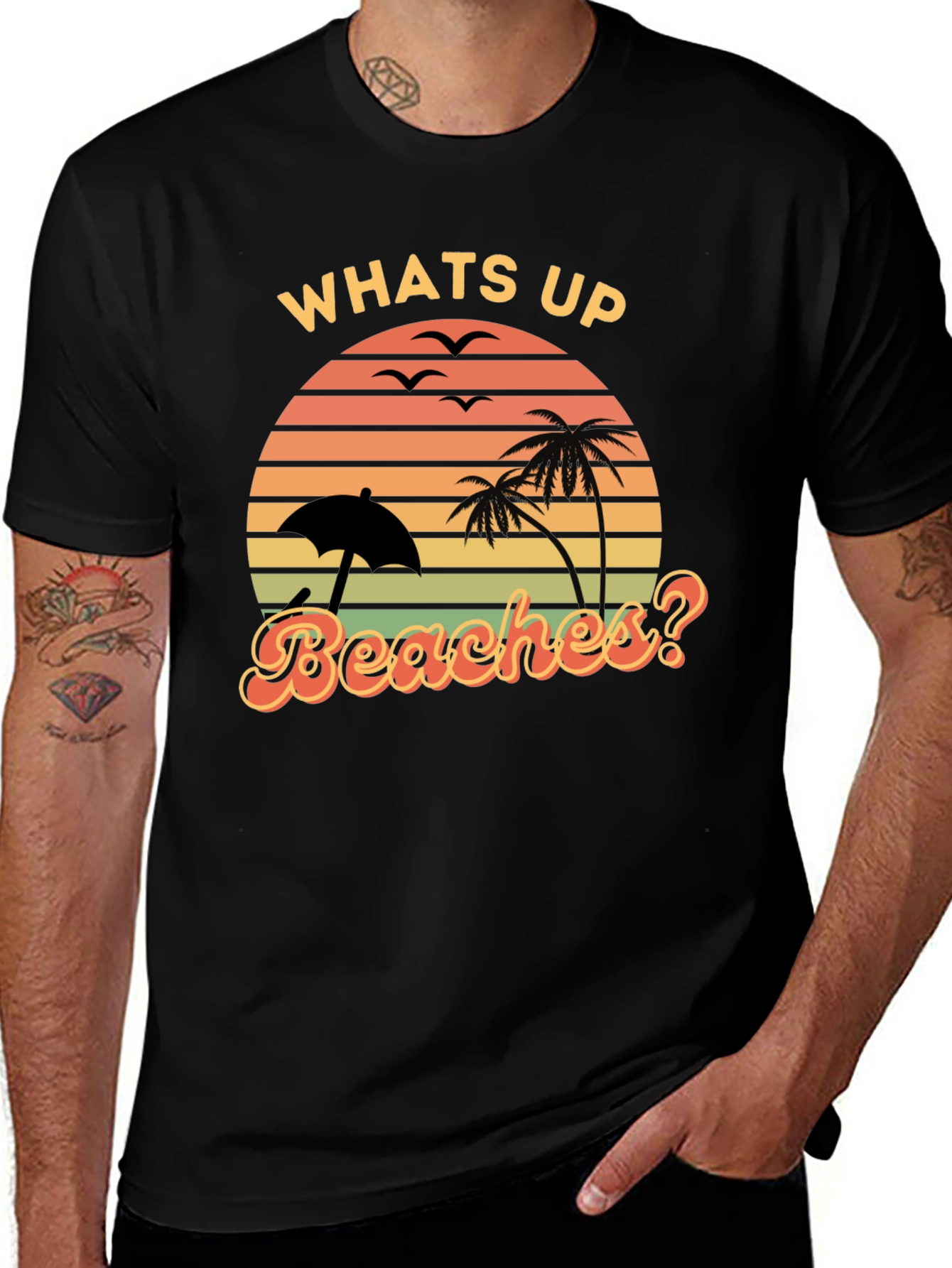 Whats Up Beaches? Graphic Tee - Retro Summer Vibes