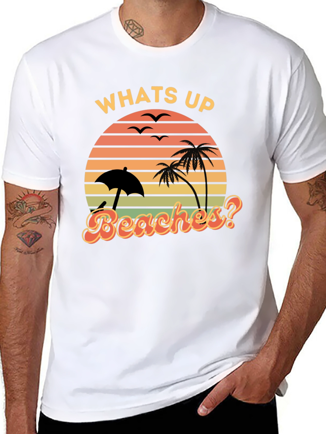 Whats Up Beaches? Graphic Tee - Retro Summer Vibes
