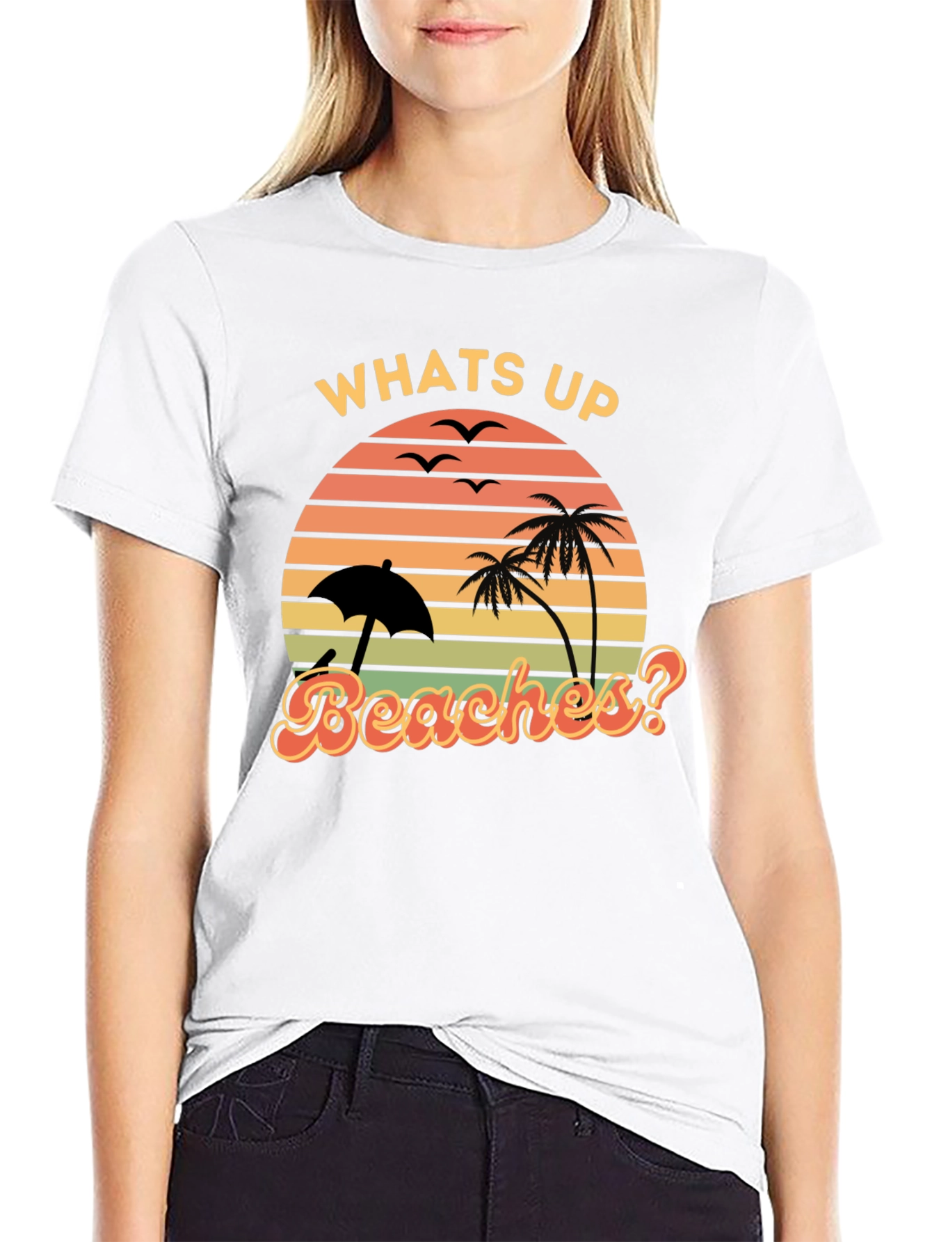 Whats Up Beaches? Graphic Tee - Retro Summer Vibes