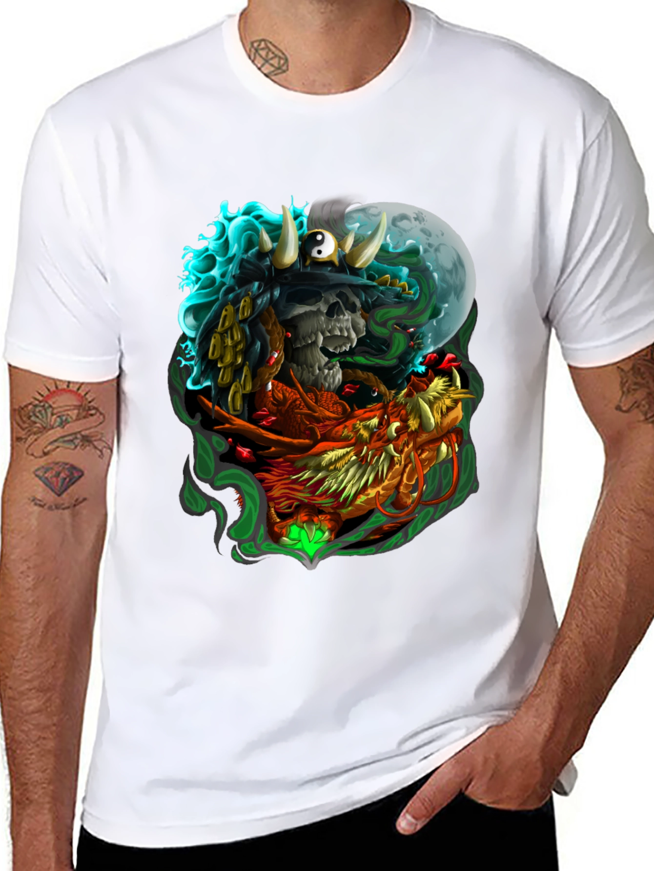 Skull & Dragon Graphic T-Shirt