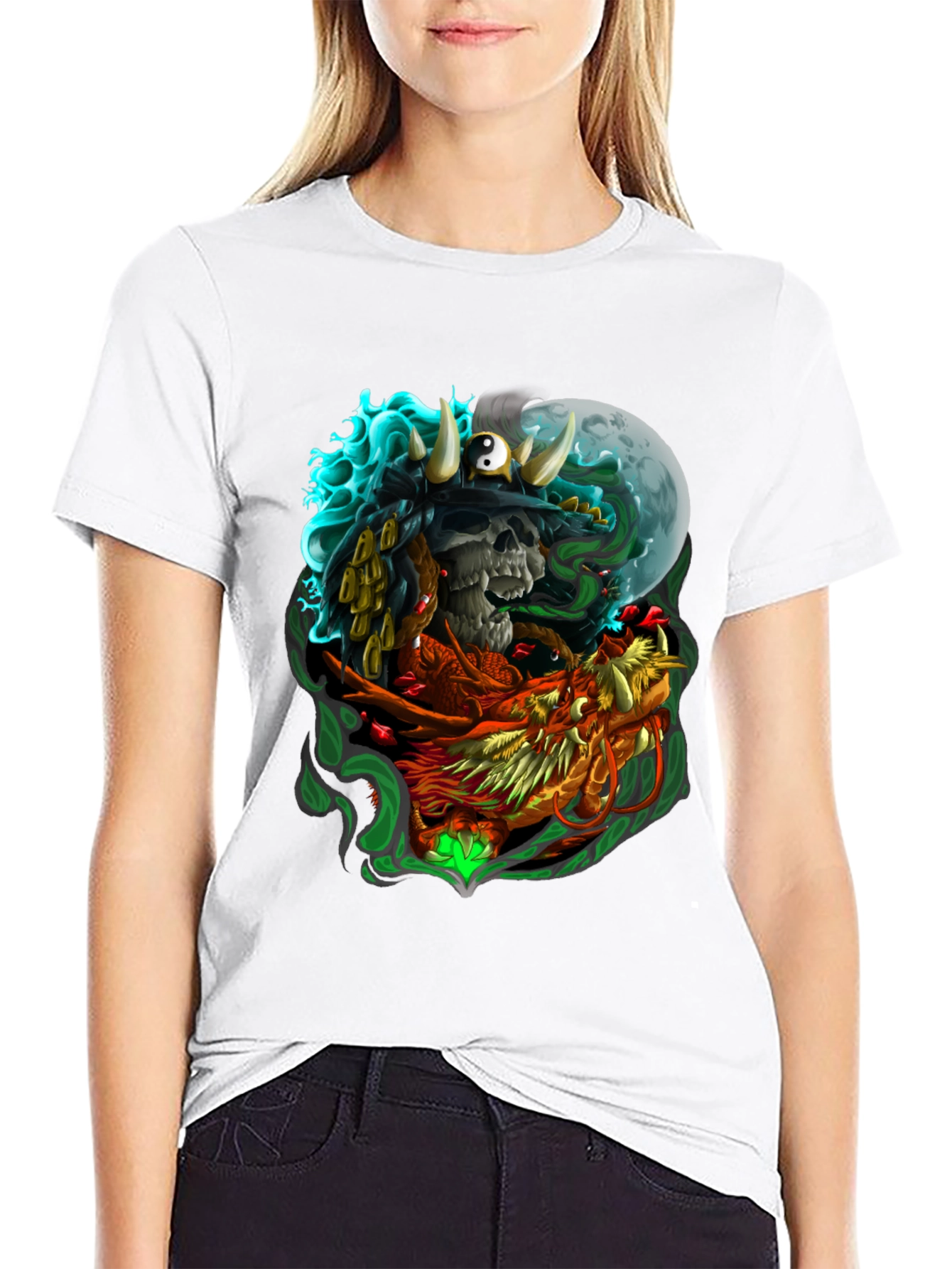 Skull & Dragon Graphic T-Shirt