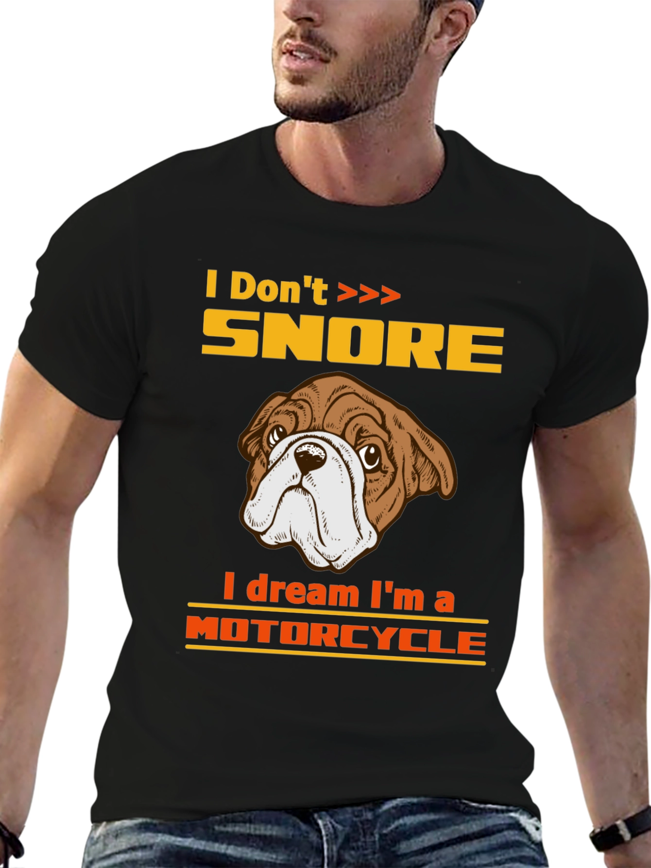 Funny Bulldog Motorcycle Dream T-Shirt