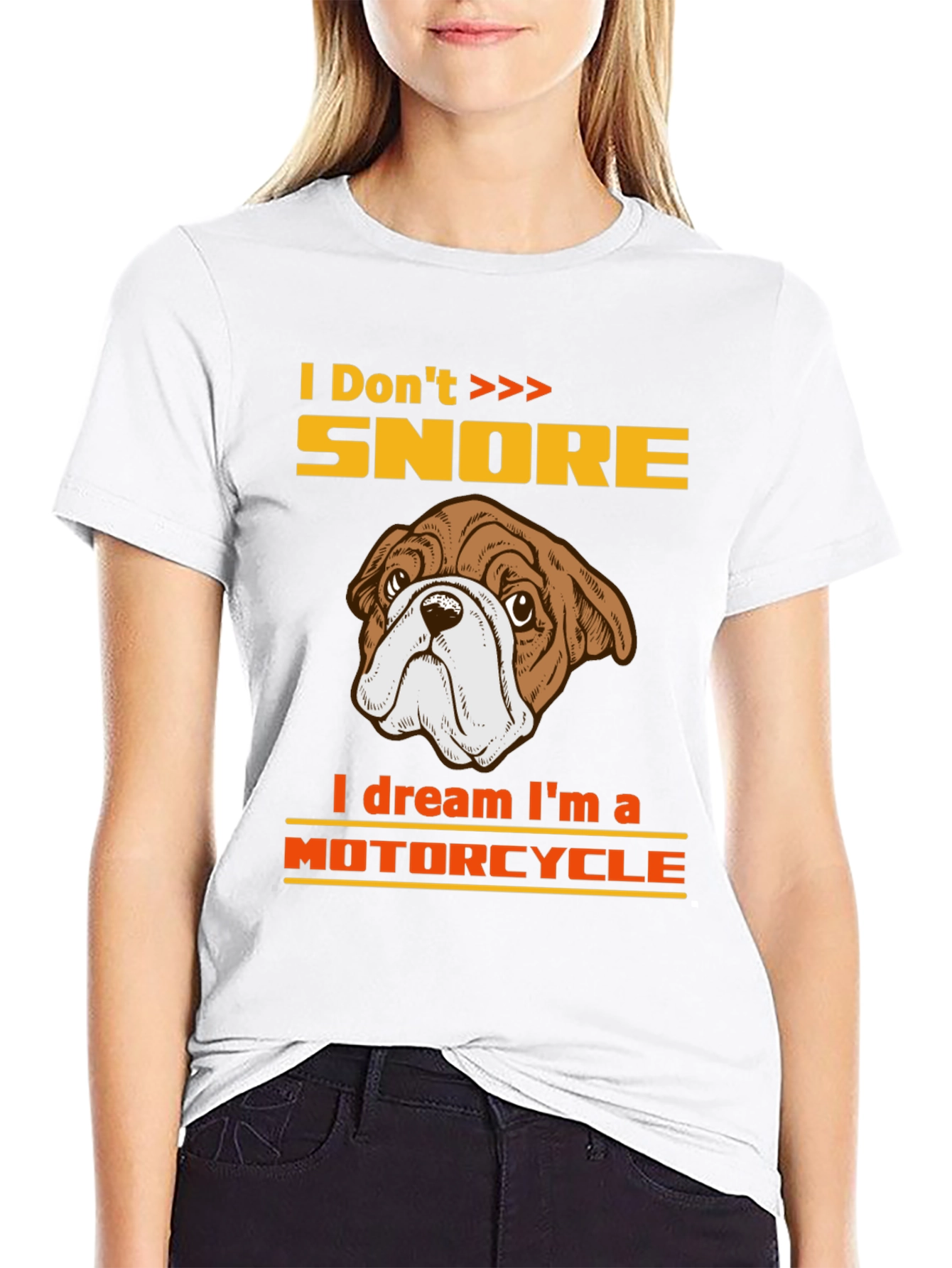 Funny Bulldog Motorcycle Dream T-Shirt