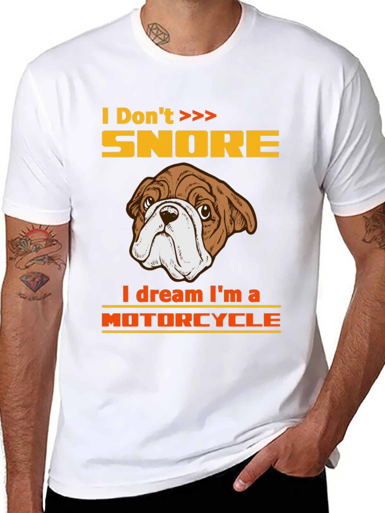 Funny Bulldog Motorcycle Dream T-Shirt