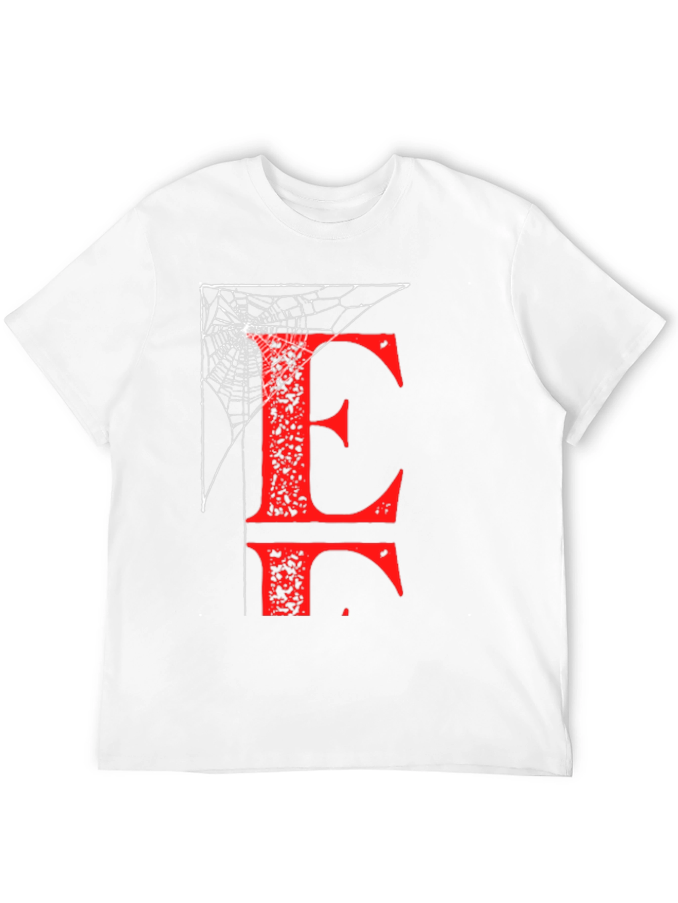 Letter E Spiderweb T-Shirt - Halloween Ready