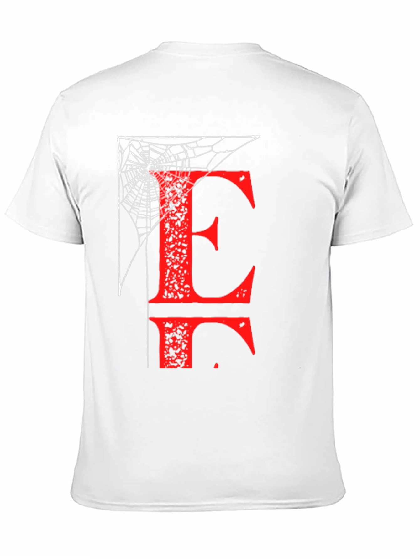 Letter E Spiderweb T-Shirt - Halloween Ready