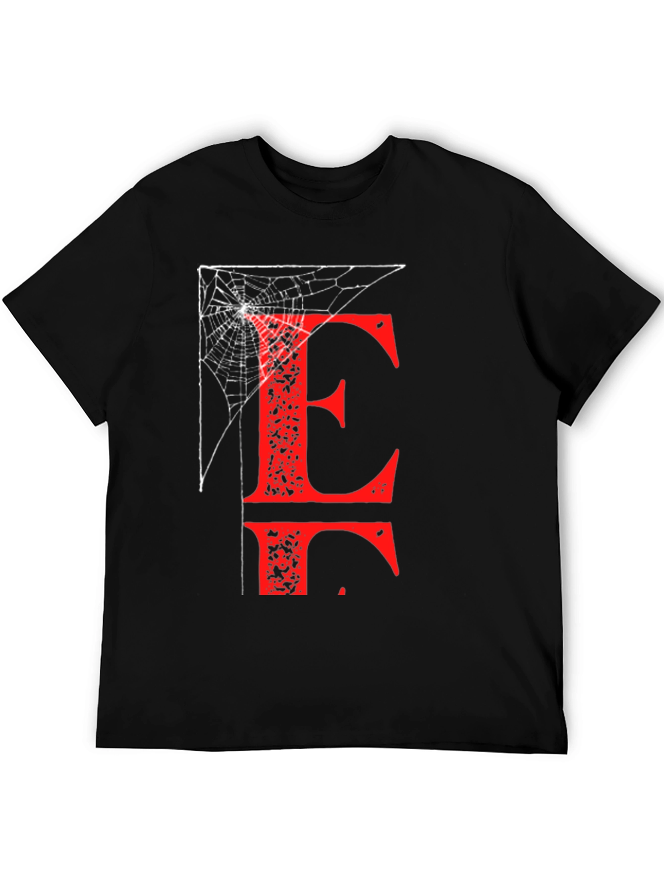 Letter E Spiderweb T-Shirt - Halloween Ready