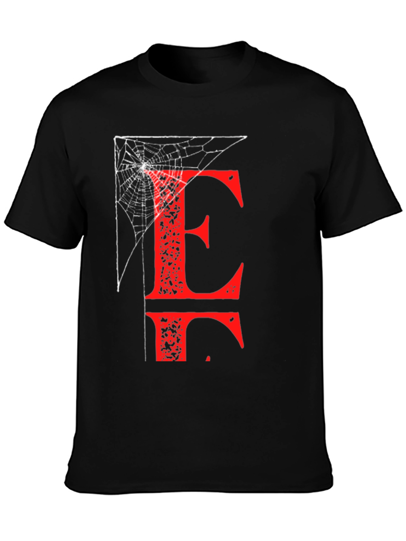 Letter E Spiderweb T-Shirt - Halloween Ready
