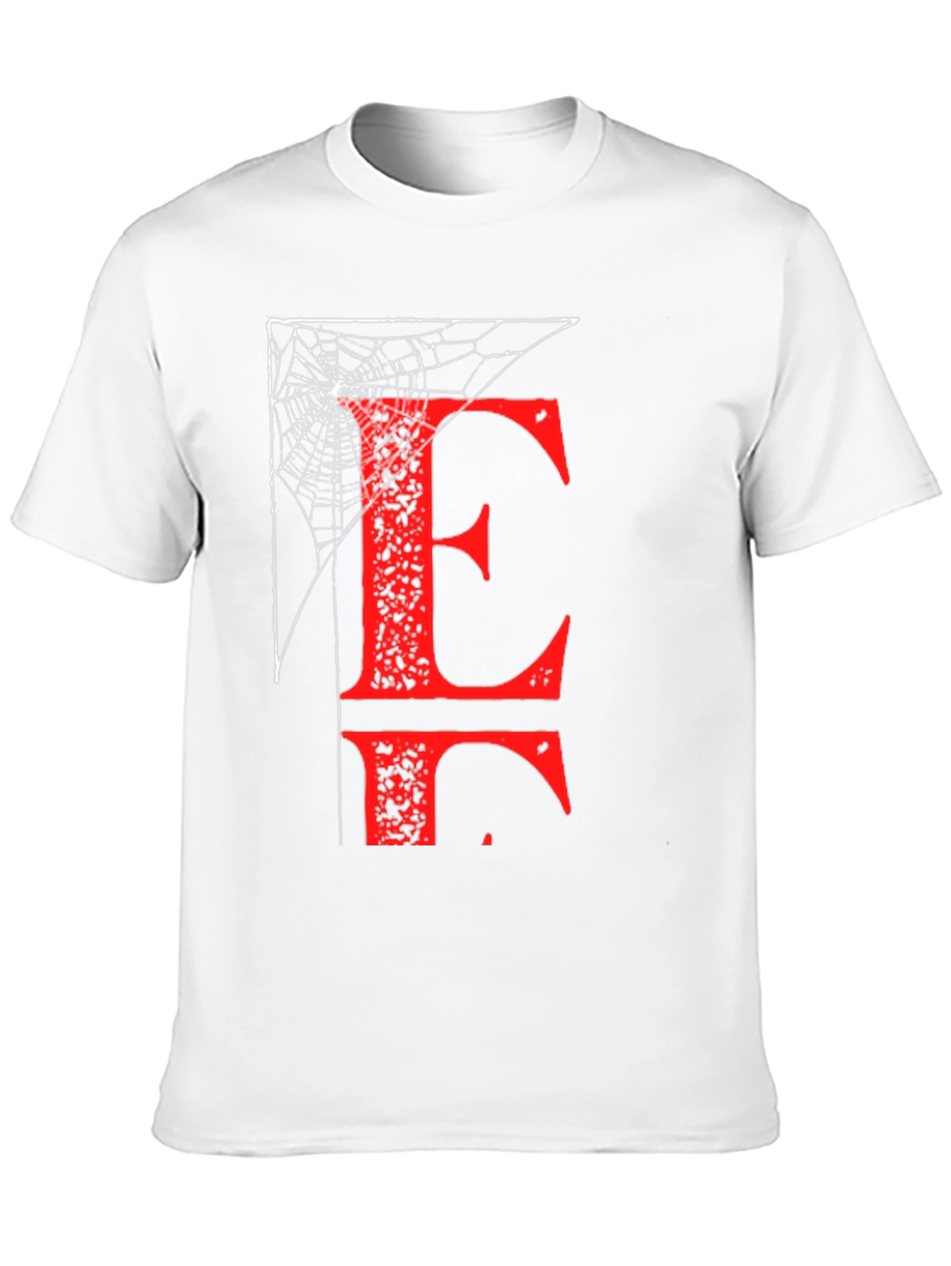 Letter E Spiderweb T-Shirt - Halloween Ready