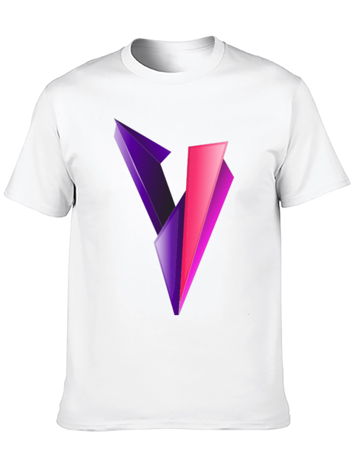 Abstract V Graphic Print Black T-Shirt