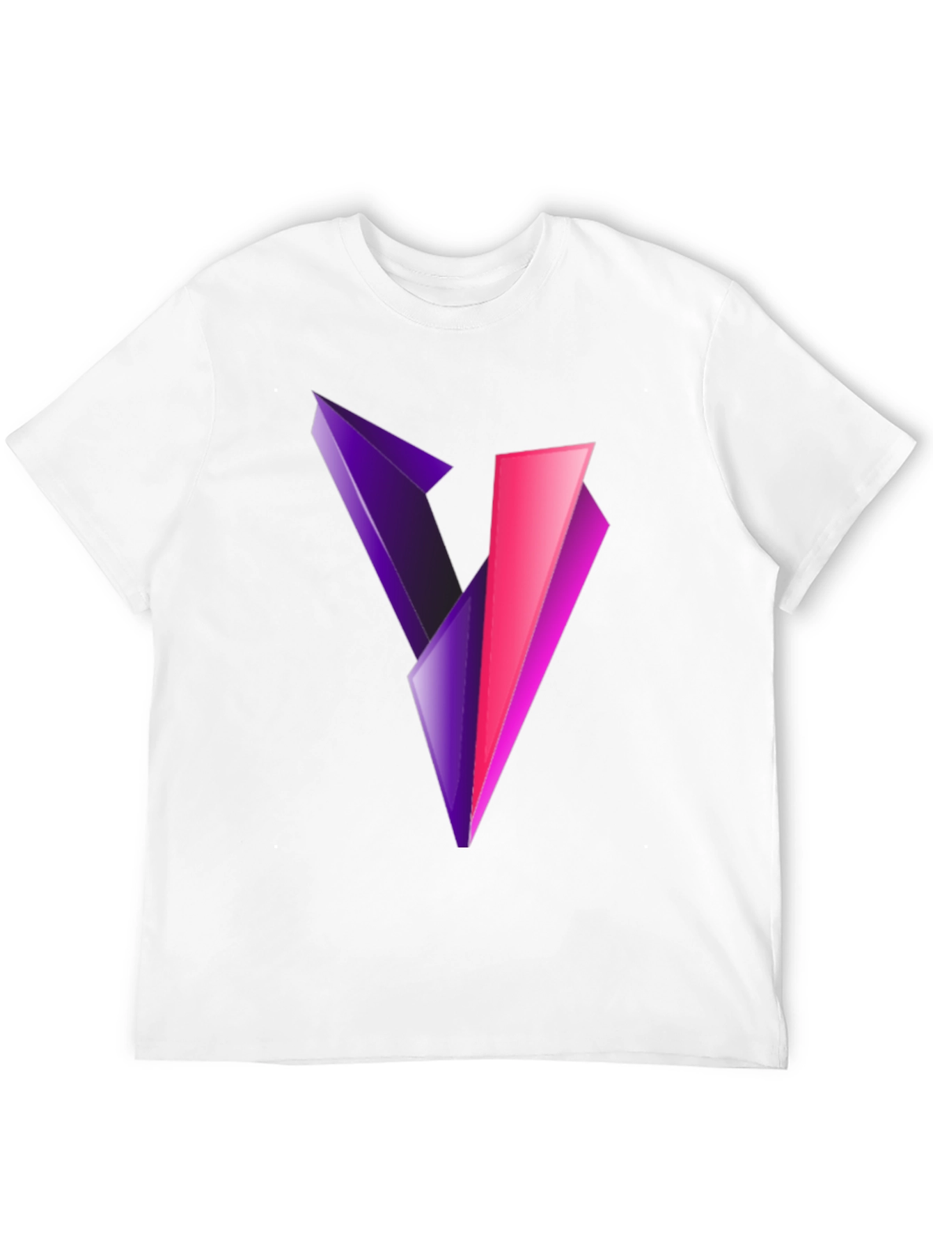 Abstract V Graphic Print Black T-Shirt