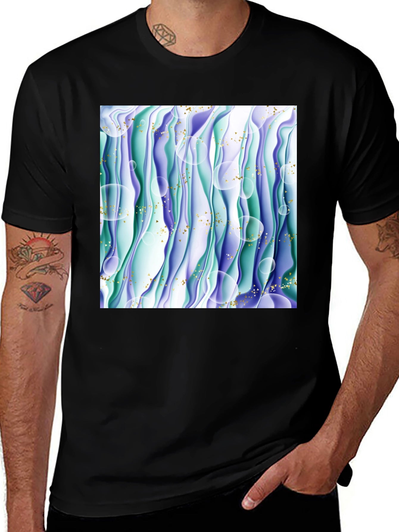 Abstract Wave T-Shirt - Unique Graphic Tee