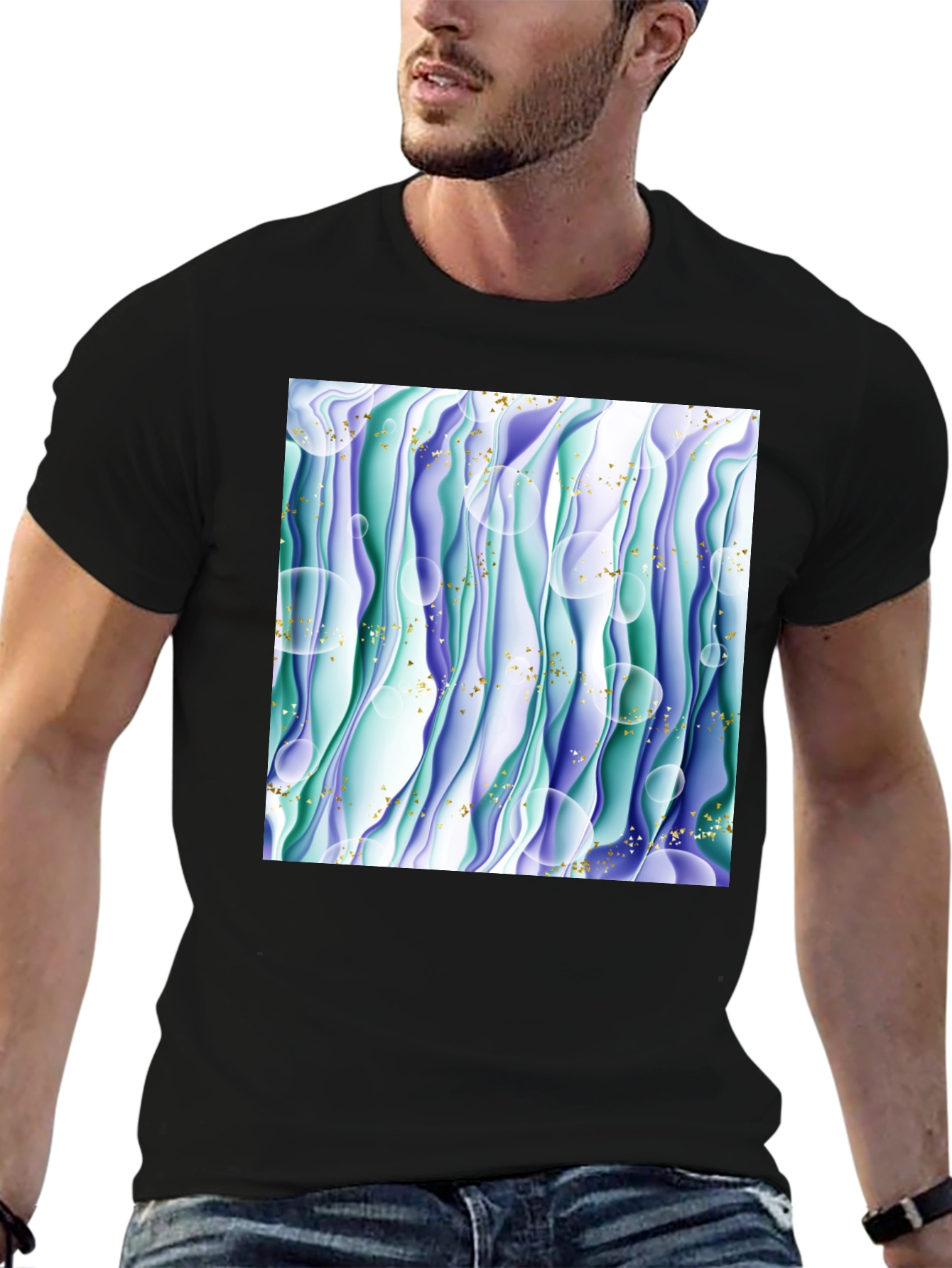 Abstract Wave T-Shirt - Unique Graphic Tee