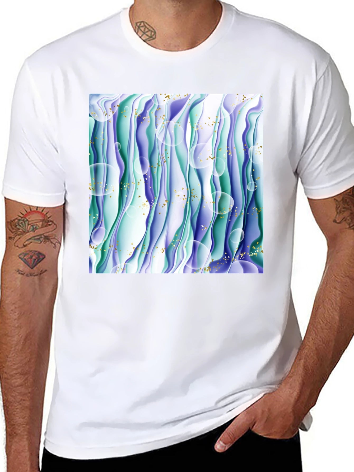 Abstract Wave T-Shirt - Unique Graphic Tee