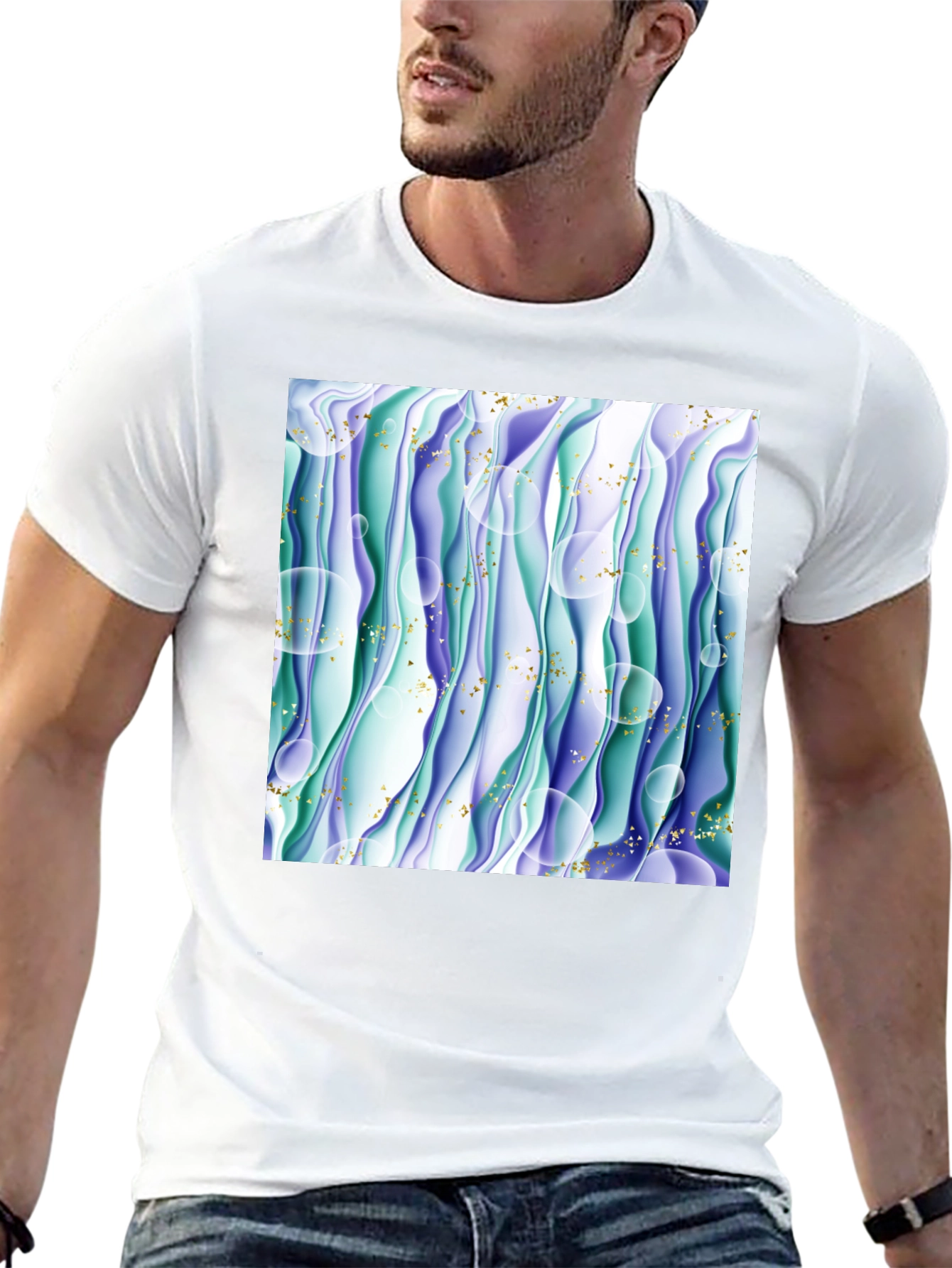 Abstract Wave T-Shirt - Unique Graphic Tee
