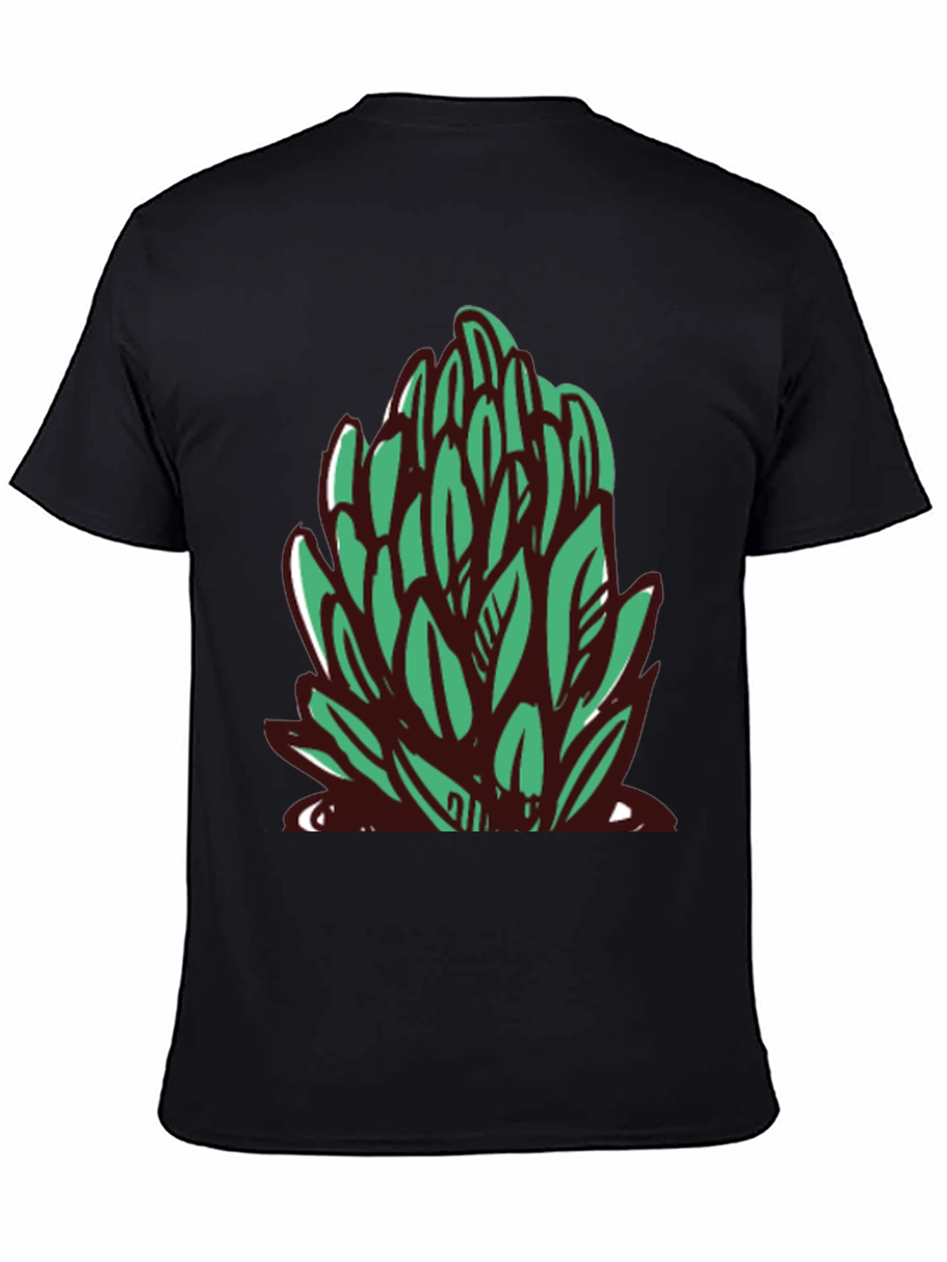Leaf Graphic Black T-Shirt - Casual Style