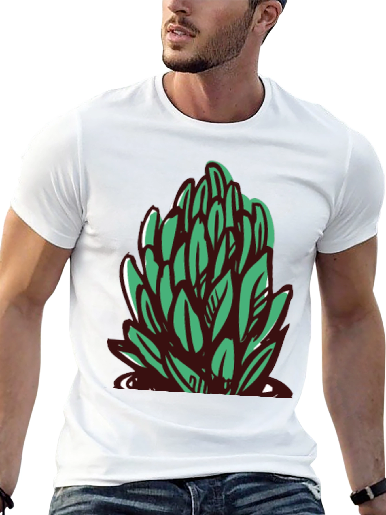 Leaf Graphic Black T-Shirt - Casual Style