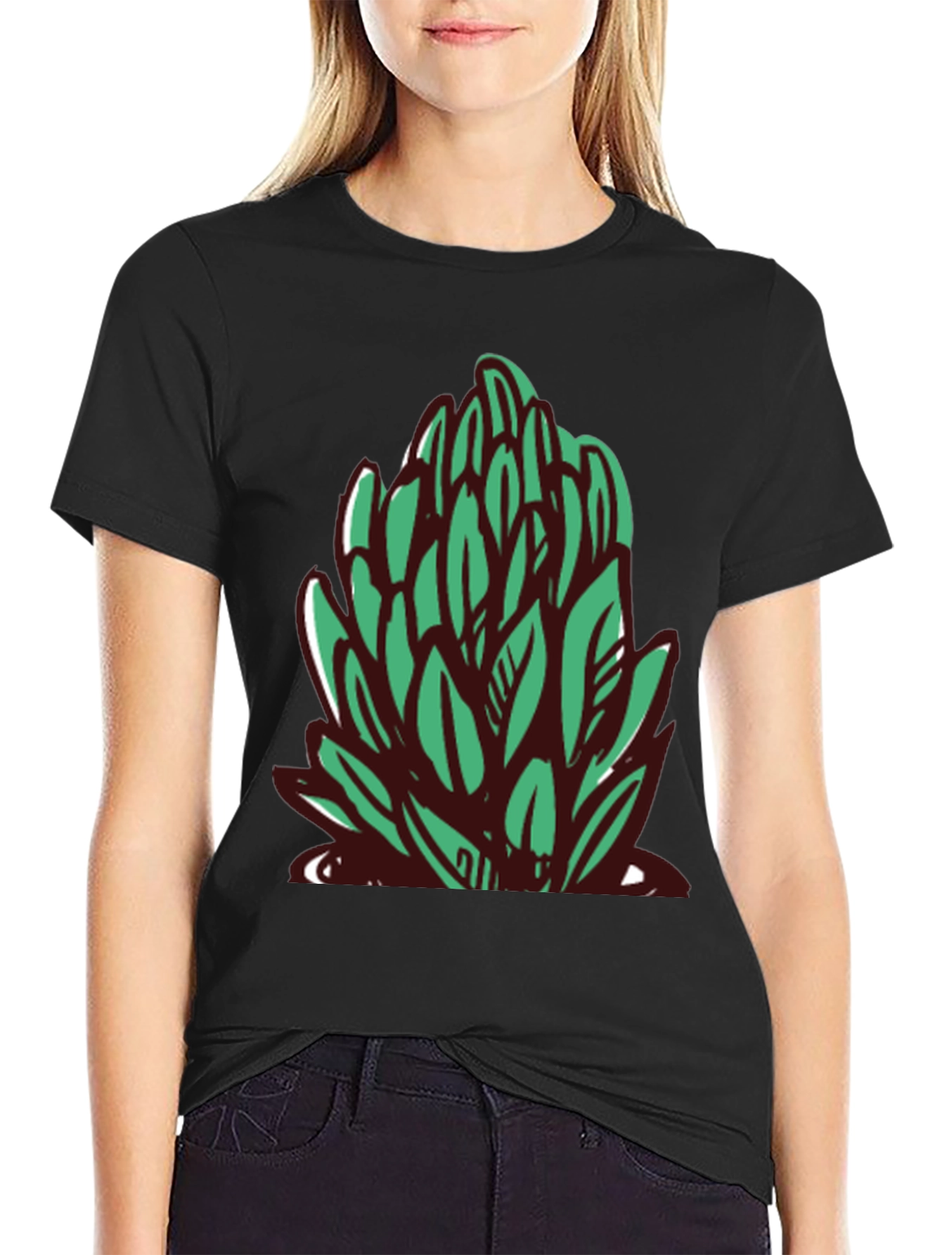 Leaf Graphic Black T-Shirt - Casual Style