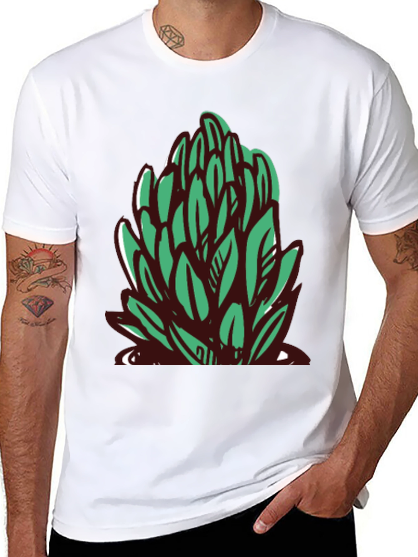 Leaf Graphic Black T-Shirt - Casual Style