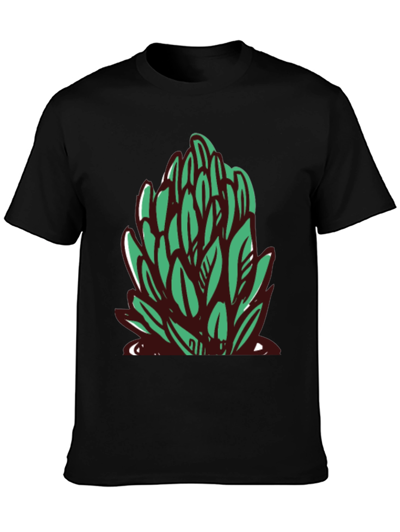 Leaf Graphic Black T-Shirt - Casual Style