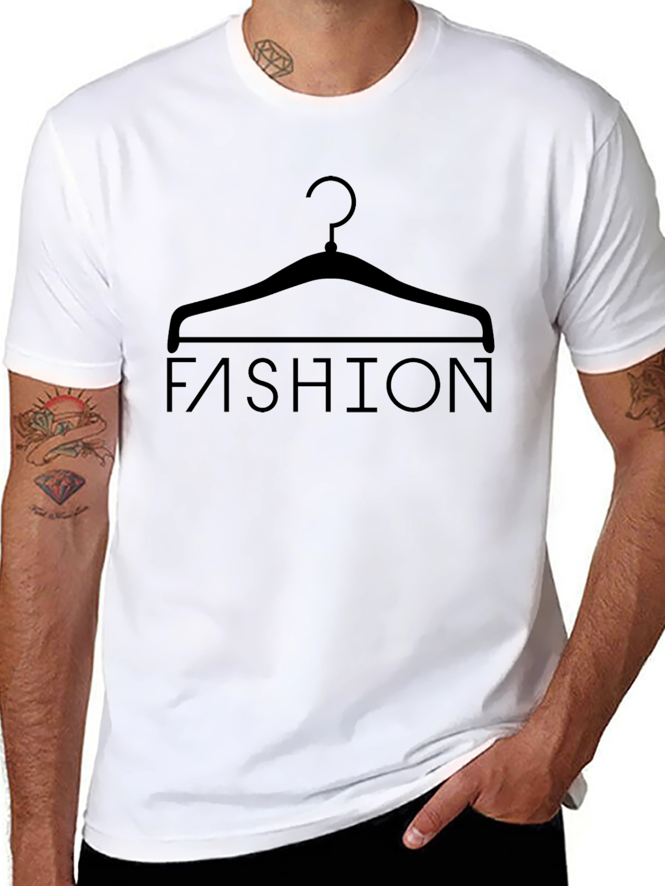 Fashion Hanger Graphic T-Shirt - Stylish Black Tee
