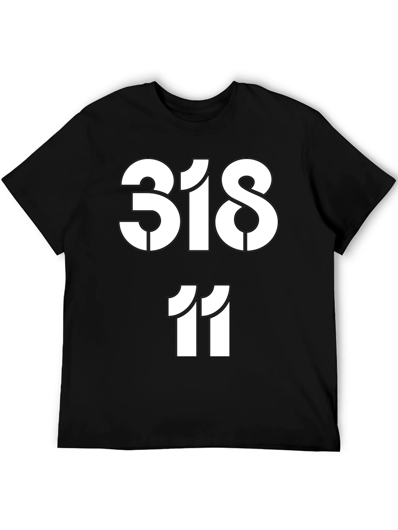 318 11 Graphic Print Black T-Shirt
