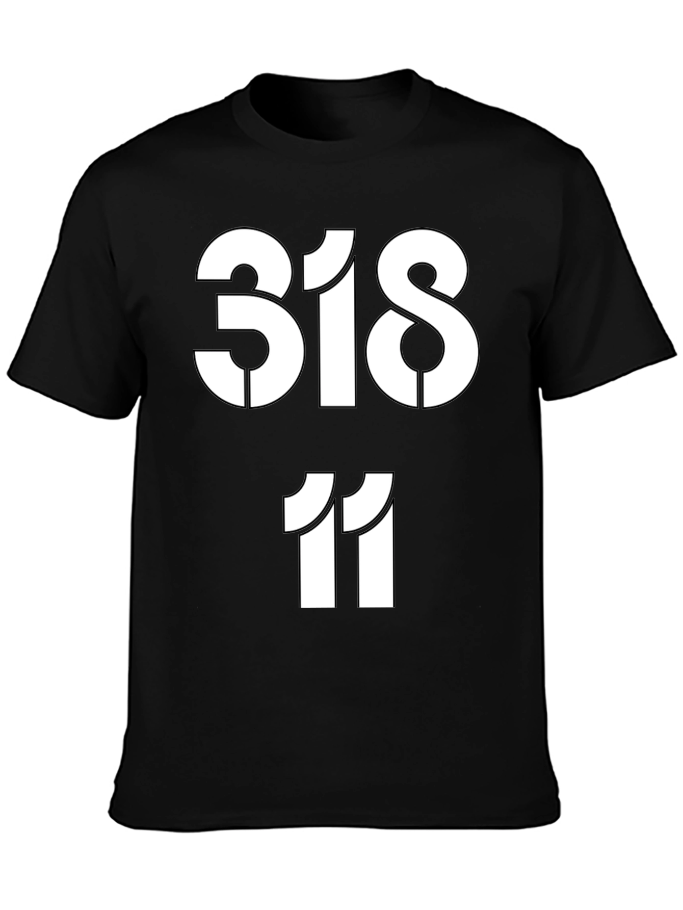 318 11 Graphic Print Black T-Shirt