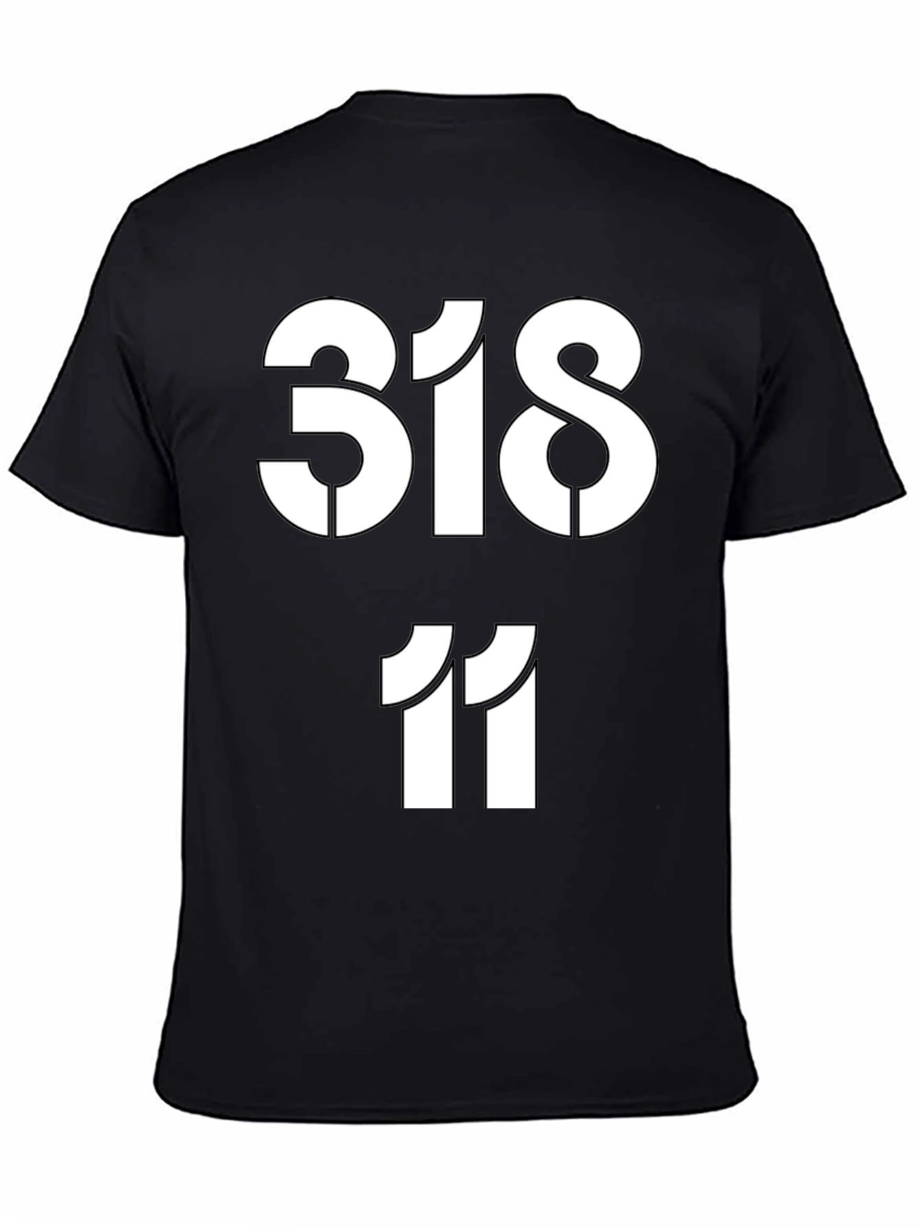 318 11 Graphic Print Black T-Shirt