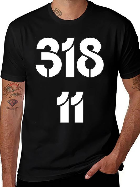 318 11 Graphic Print Black T-Shirt