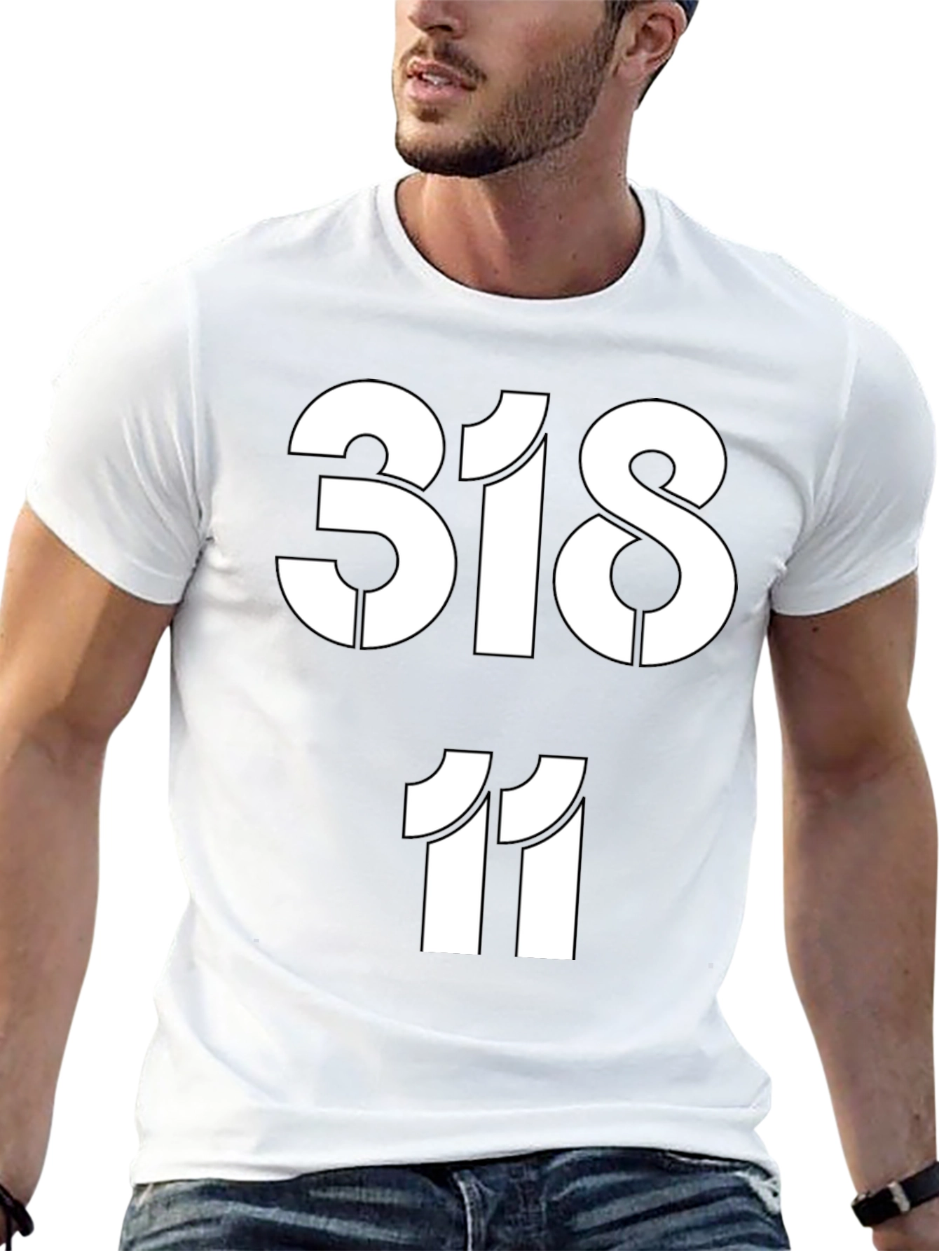 318 11 Graphic Print Black T-Shirt