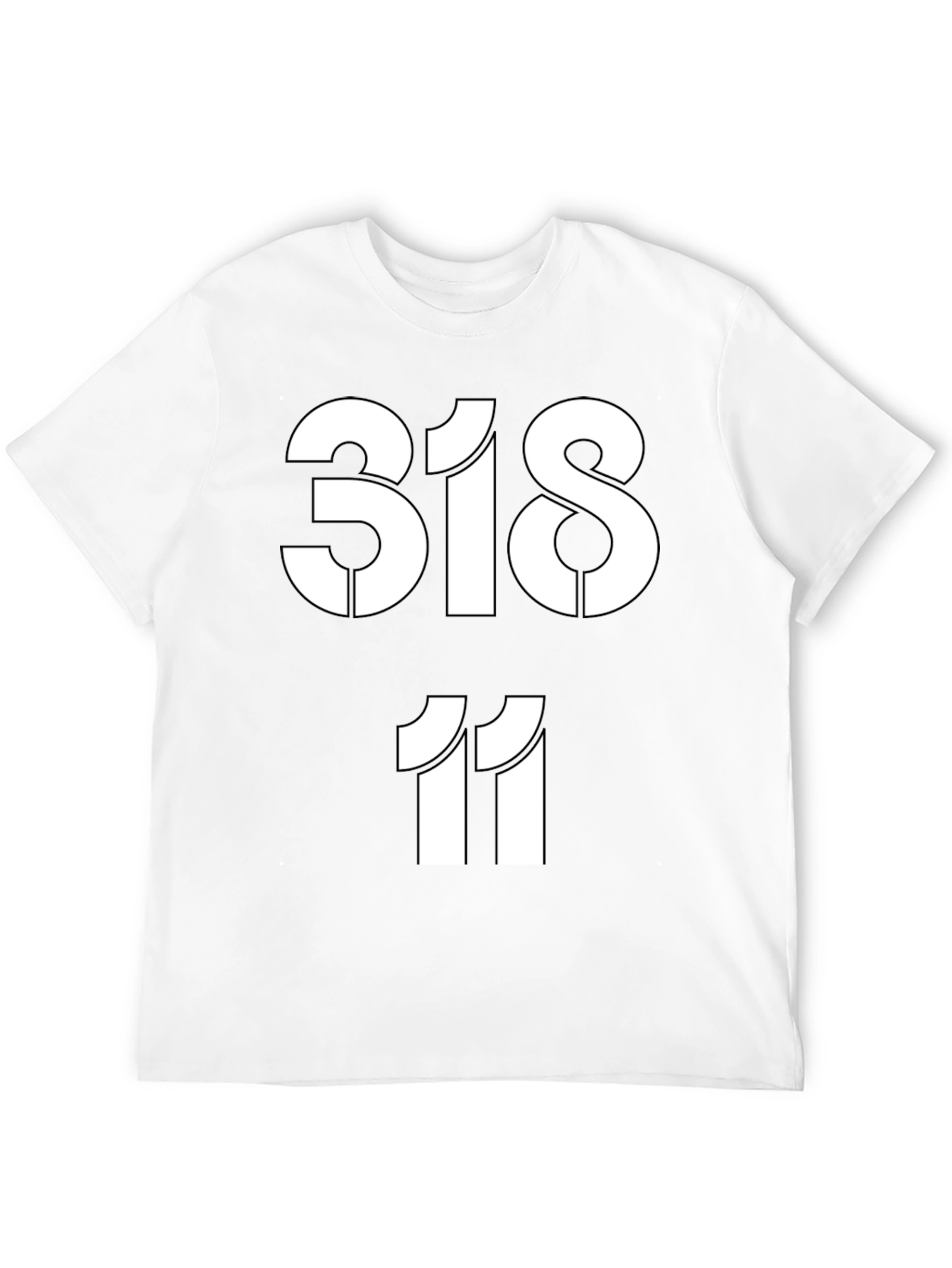 318 11 Graphic Print Black T-Shirt