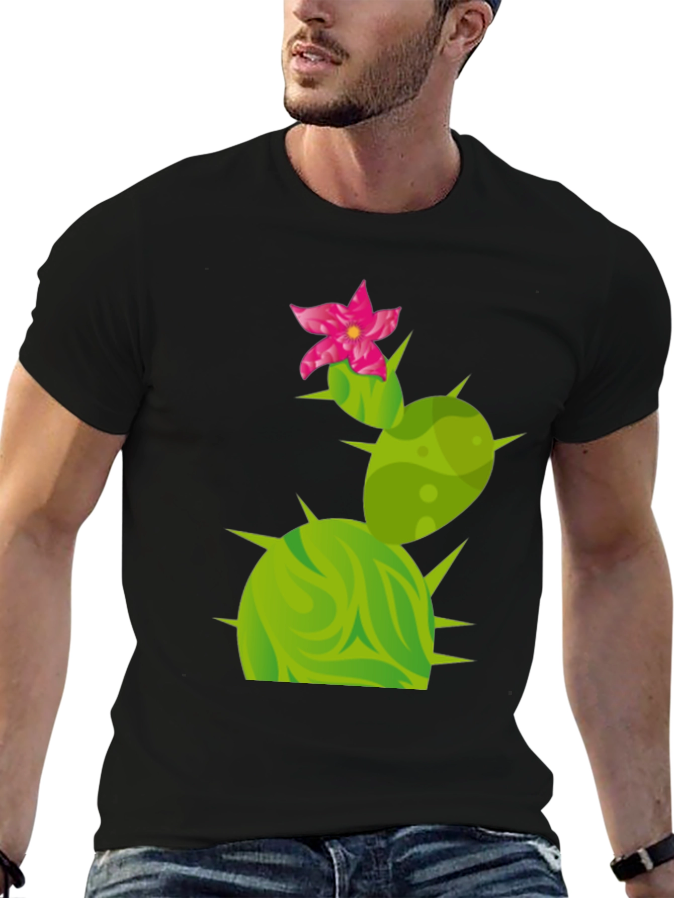Cactus Flower Graphic Tee - Trendy Desert Style