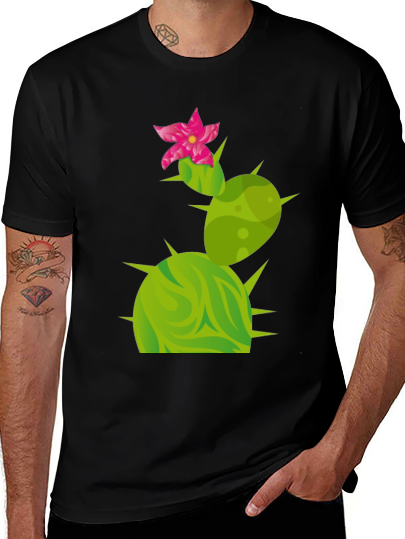 Cactus Flower Graphic Tee - Trendy Desert Style